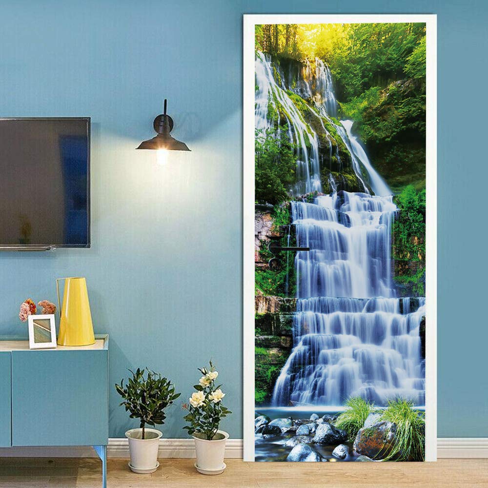 Sticker de porte trompe l'oeil pour cacher les défauts d'une porte abîmée