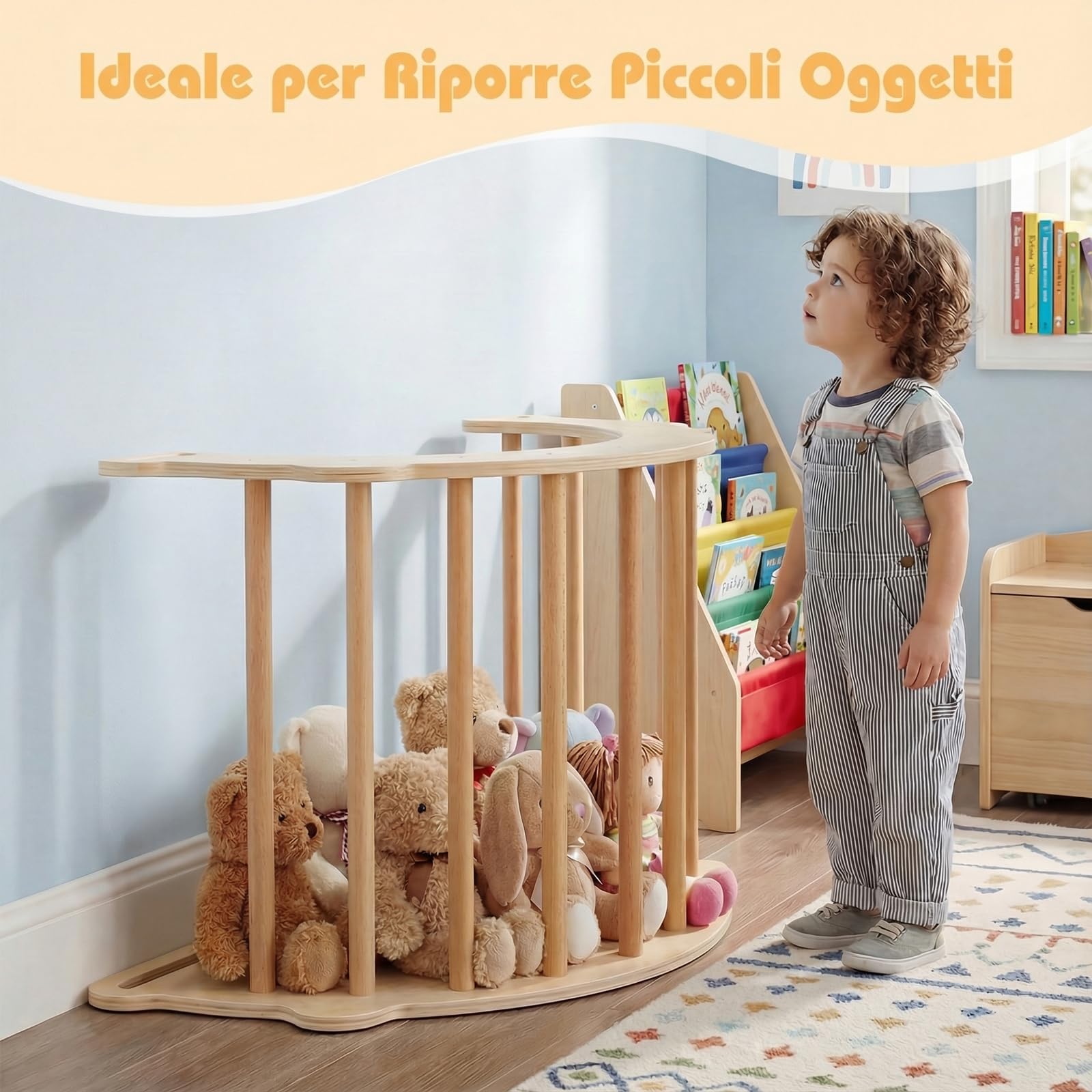 RELAX4LIFE 3 in 1 Arco da Arrampicata per Bambini con Cuscino Morbido, Triangolo da Arrampicata in Legno, Tunnel per Gattonare, Altalena da Interno per Bambini 1+ Anno, 81 x 50,5 x 38 cm (Naturale)
