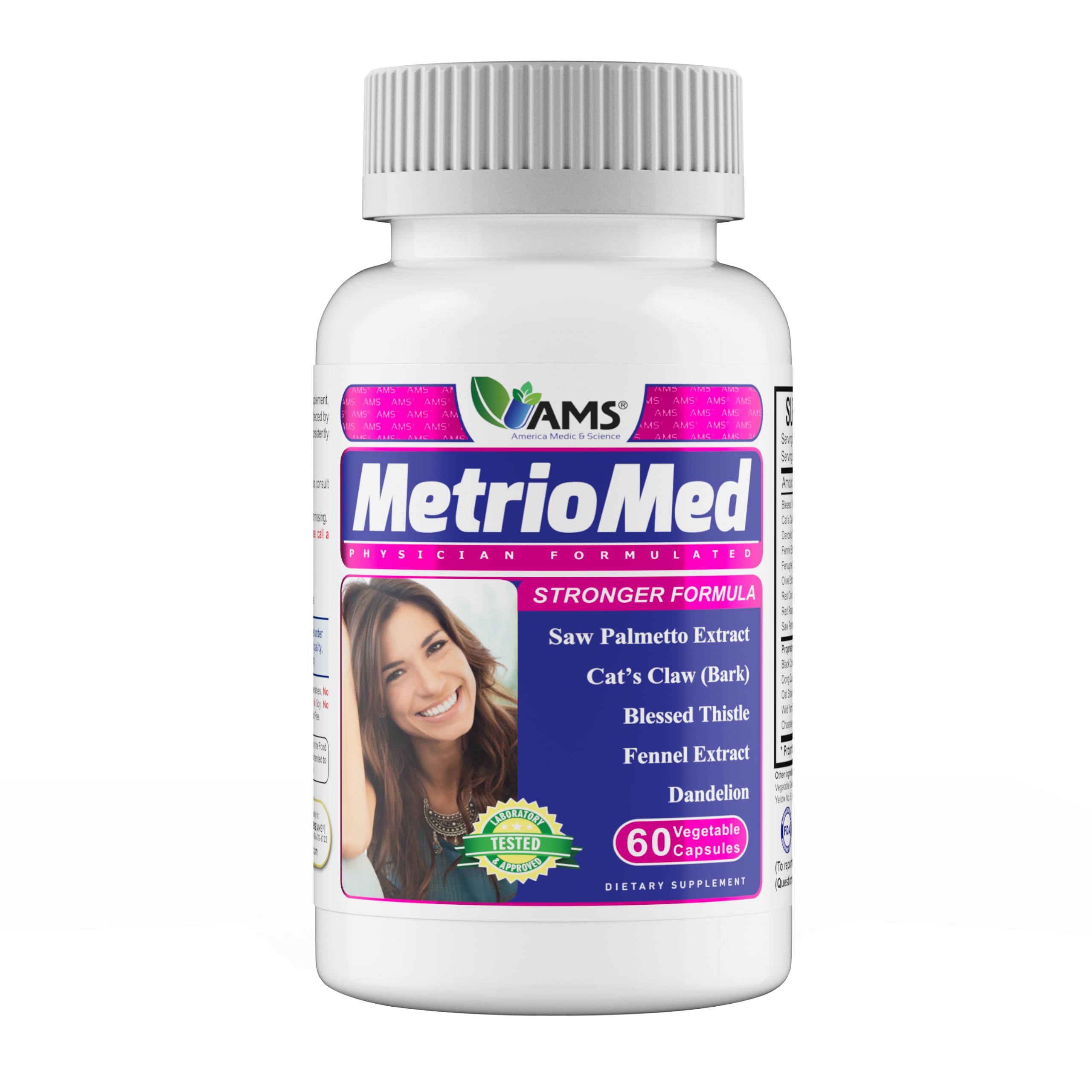 America Medic & Science MetrioMed 60 Capsules | Women’s Herbal Supplement for Hormonal Balance & Wellness | with Black Cohosh, Chasteberry & Red Clover