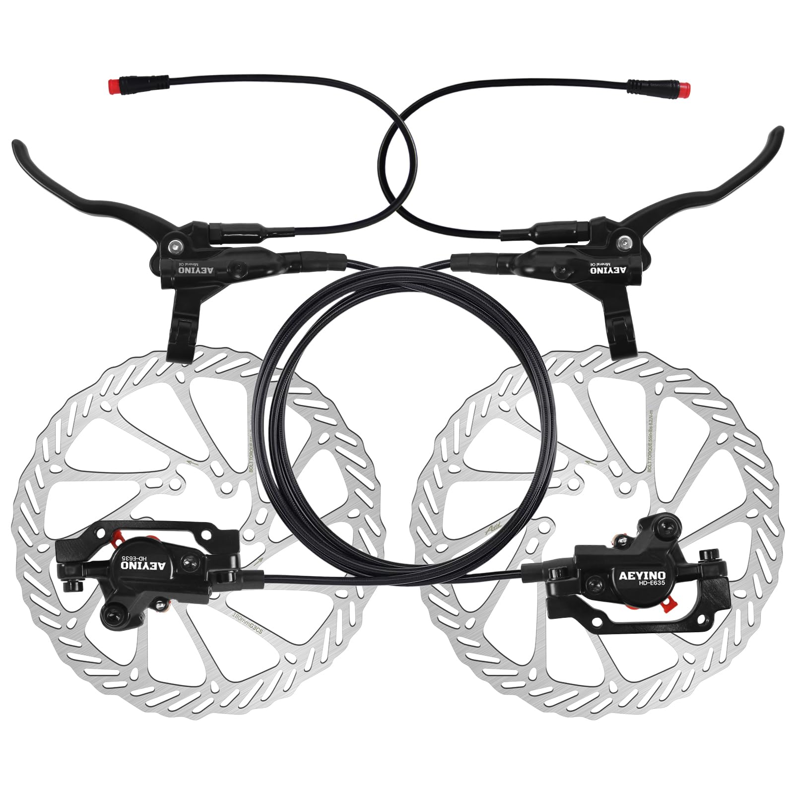 AEYINO 2 Pistons E-Bike Hydraulic Disc Brake Set