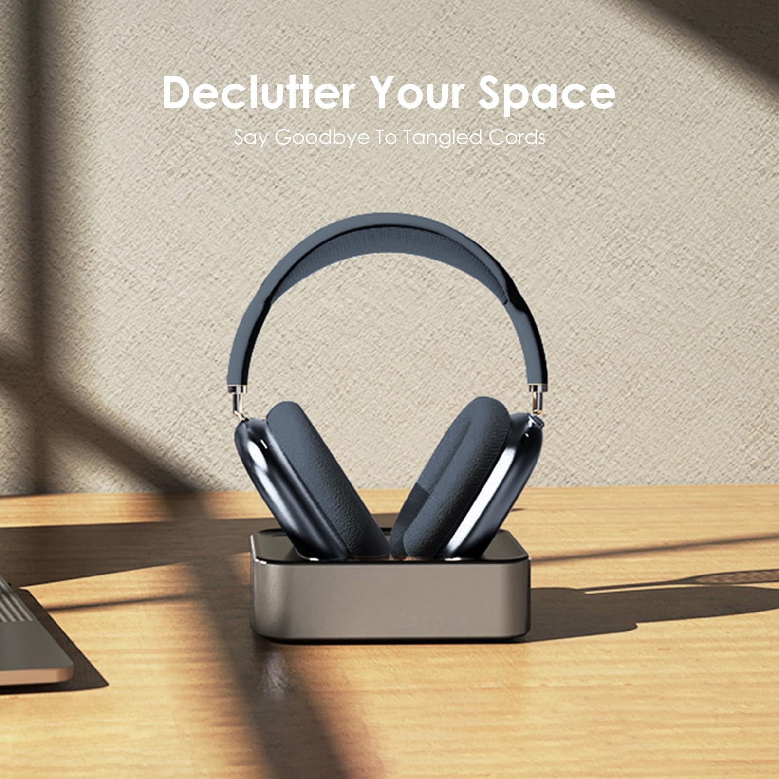 Stazione di ricarica per cuffie per AirPods Max 1 e 2, dock di ricarica magnetico con connettori Lightning e USB-C, indicatore LED, facile ricarica drop-in (titanio)