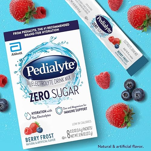 Vista 8 de Pedialyte Paletas congeladoras con solución de electrolitos, paquete variado de hidratación, uva, frambuesa azul, cereza, naranja, paquete de 64