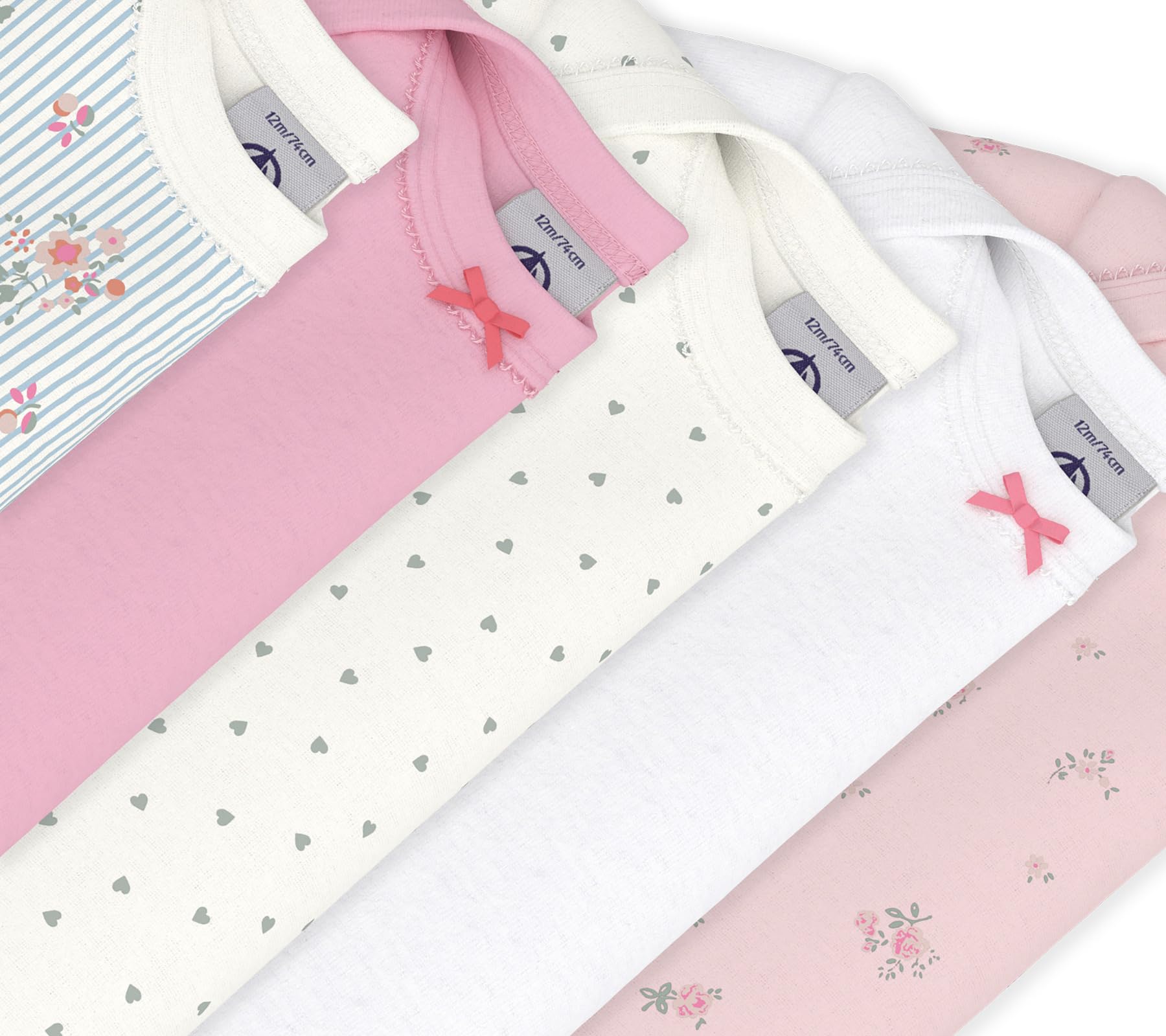Petit Bateau A0fnx Biancheria intima GIORNO Bimba 0-24 (Pacco da 5)