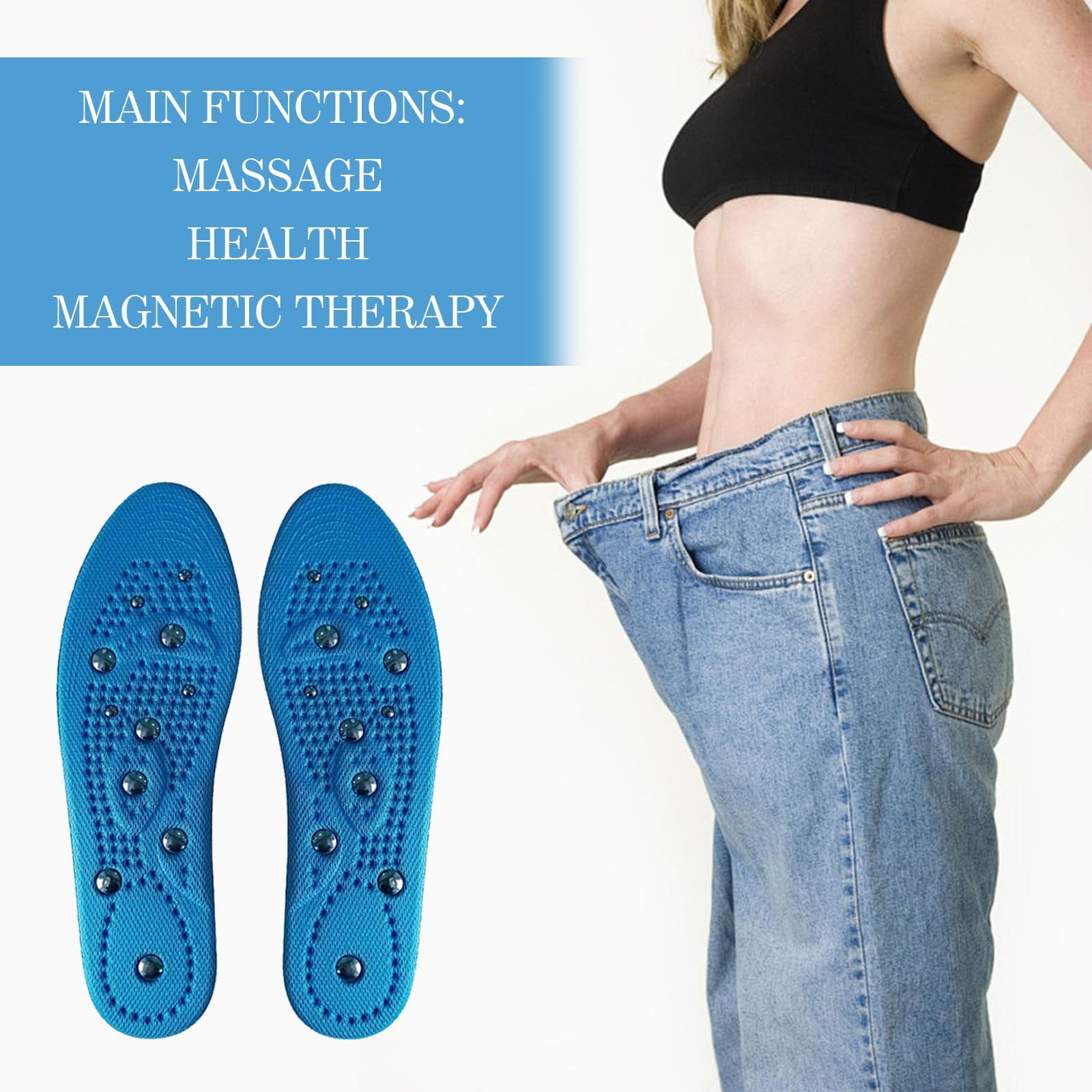Plantillas Magneticas Adelgazantes para Fascitis Plantar Ortopedicas Masaje de Pies Aliviar Reflexología Acupresión Unisex (S(35-40))