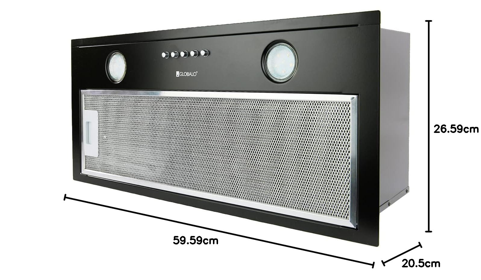hotte aspirante encastrable, meuble bas hotte aspirante de cuisine, hotte aspirante encastrée 60 cm, meuble bas série acier de cuisine, Delico 60.1 Black