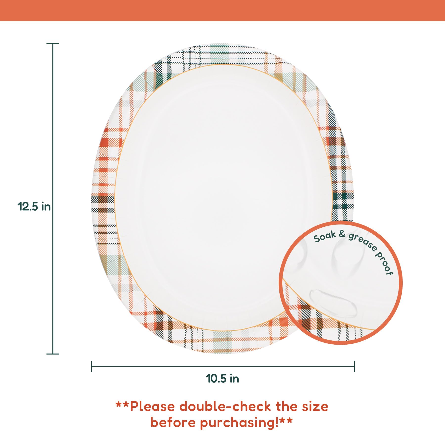 yesbox Paquete de 150 platos de papel ovalados de 12.5 x 10.5 pulgadas, platos desechables a prueba de remojo y grasa, platos de papel grandes resistentes para fiestas, barbacoas, catering, Acción de