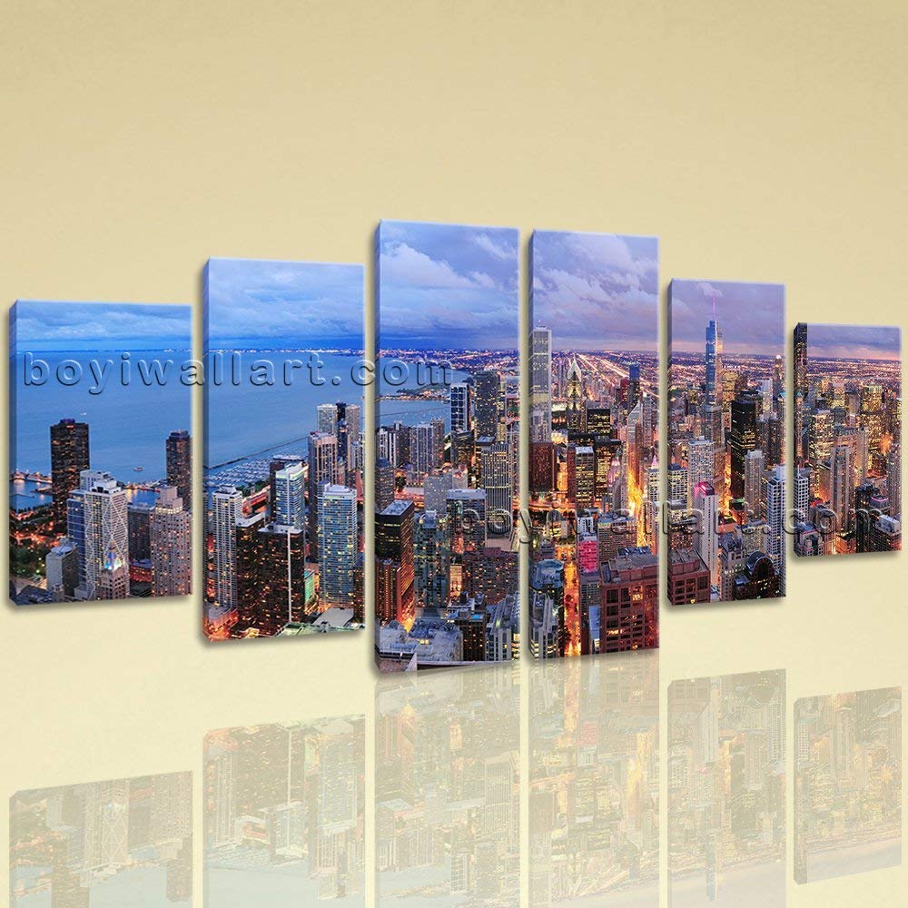 Extra Large Chicago City Wall Decor Photography Art Dining