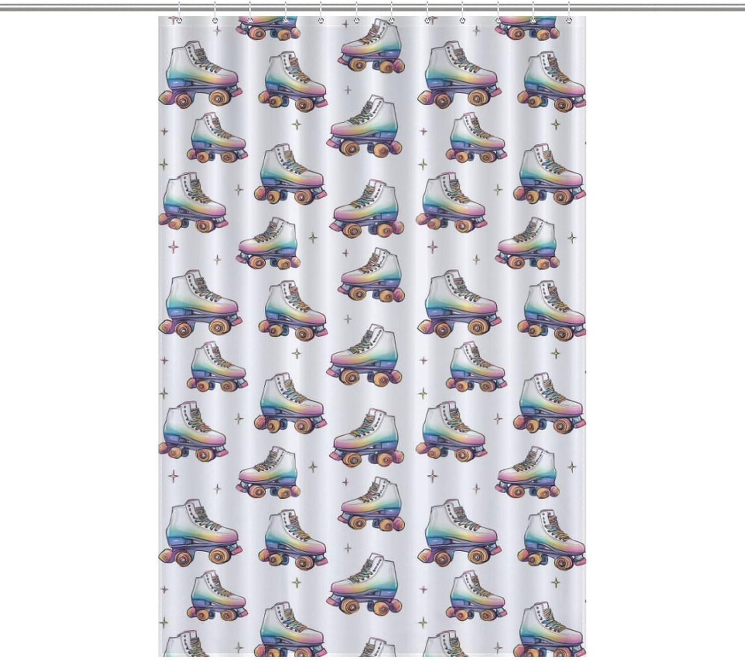 Colorful Roller Skates Shower Curtain 46.85x70.87Inch（119x180cm） Polyester Bath Curtain Shower Curtains Printed Decorative