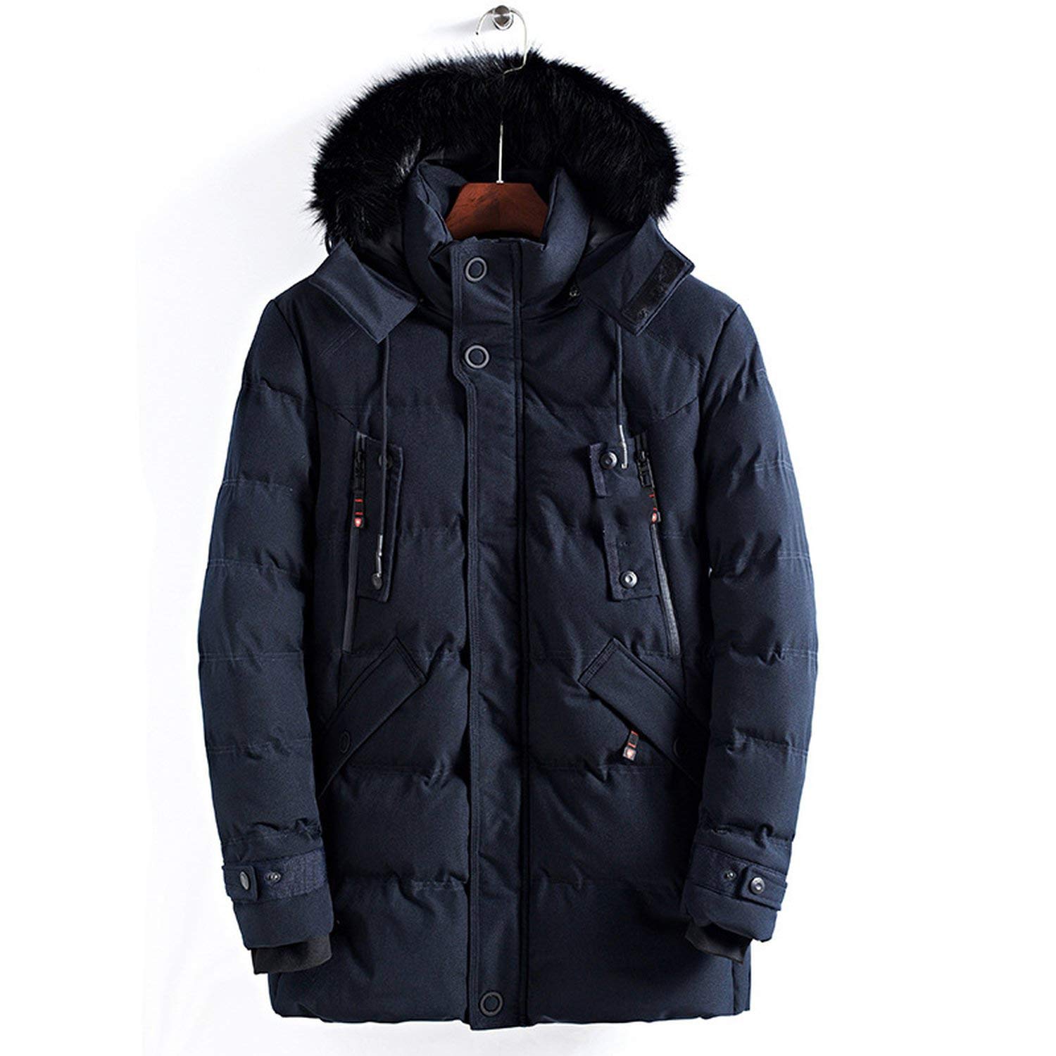 Men's Winter Parkas Homme Fur Collar Hooded Thick Warm Windproof Zipper Winter Jacket