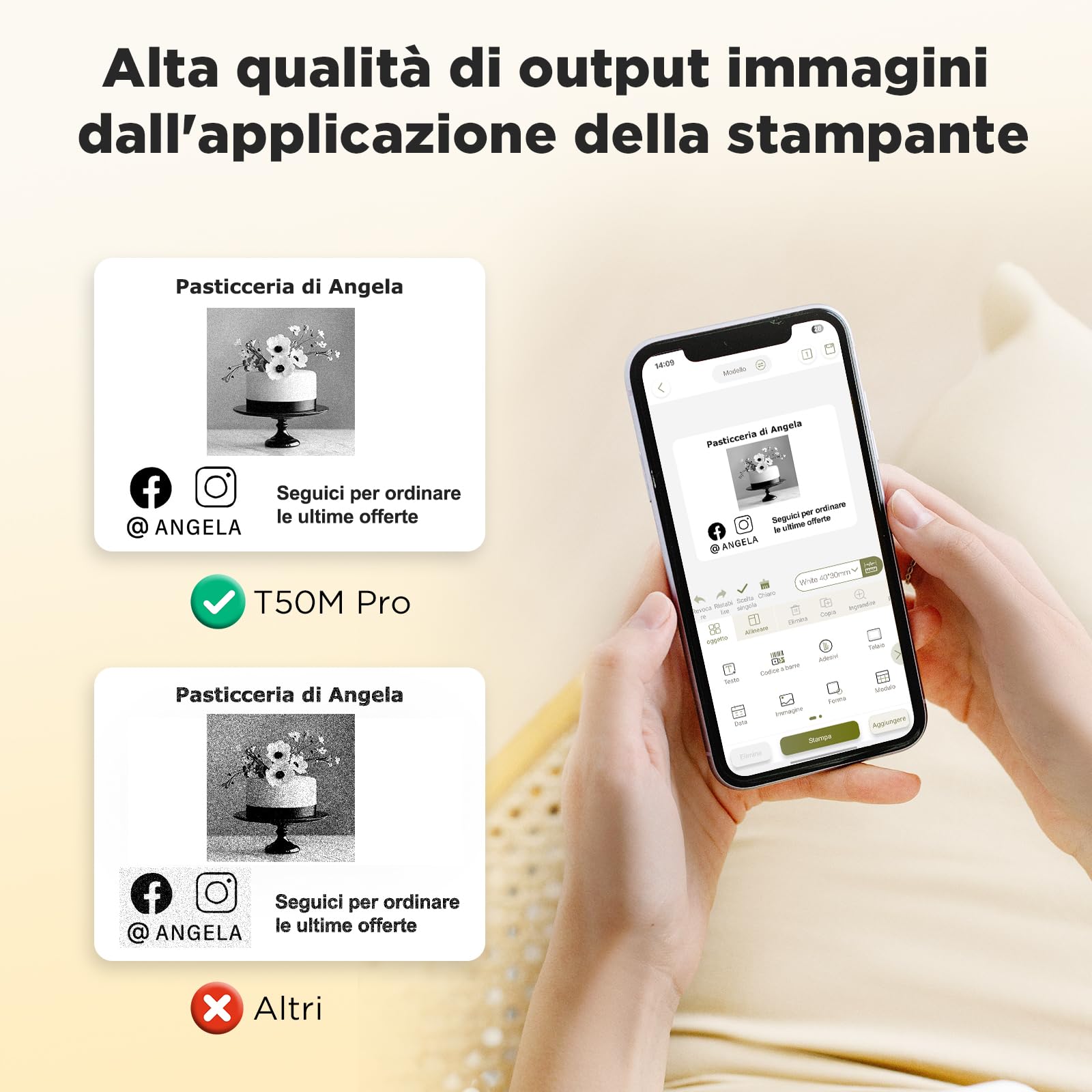 SUPVAN T50M Pro Etichettatrice Bluetooth Nastro 30 Caratteri 700 Icone senza Inchiostro