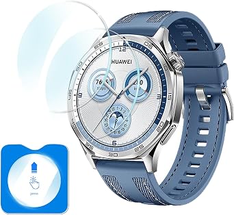 2 Pack for Huawei Watch GT 5/5 Pro 46mm Screen Protector, Tempered Glass Film [9H, Anti-Scratch, HD, Ultra Thin] Huawei Watch GT 5/5 Pro 46mm Protector