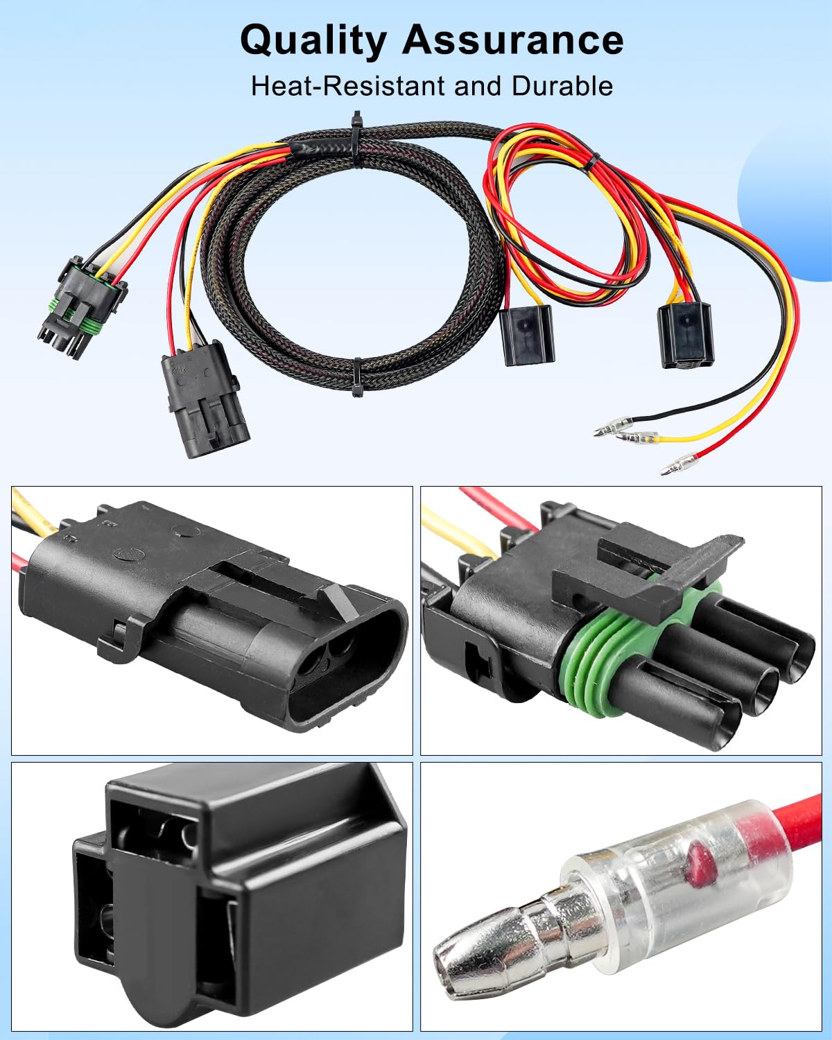 Truck Headlight Wiring Harness Fit for Peterbilt 379 127/119 BBC 1988-2007 Replace 16-07643, Durable and Easy Install