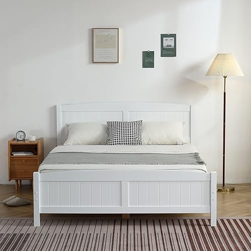 Miniatura 3 de Imseigo Base de cama Queen con cabecero, base de cama de plataforma de madera con almacenamiento debajo de la cama, base de colchón resistente con
