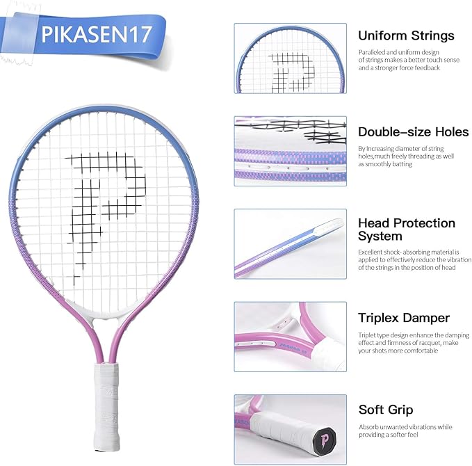 Raqueta de Tenis para Niños 19" PIKASEN Kit Inicial con Bolsa miniatura 4