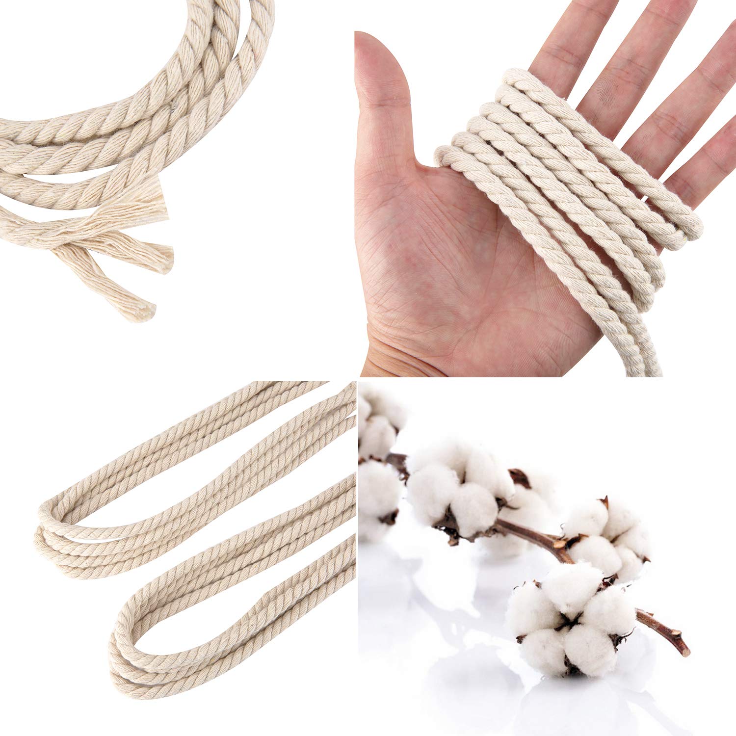 Cuerda De Macramé De 6 Mm X 175 Yardas | Cuerda De Macramé 100% Algodón