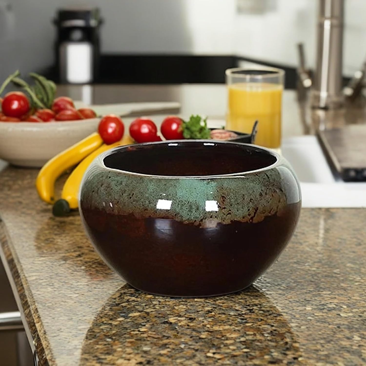 Lotus Bowl Planter, Lotus Bowls for Planting in Water Indoors, Bonsai Bowl Lotus Flower Seeds, Ceramic Planters for Indoor Plants, for Succulent Plants Leak-Proof Design (A*1)