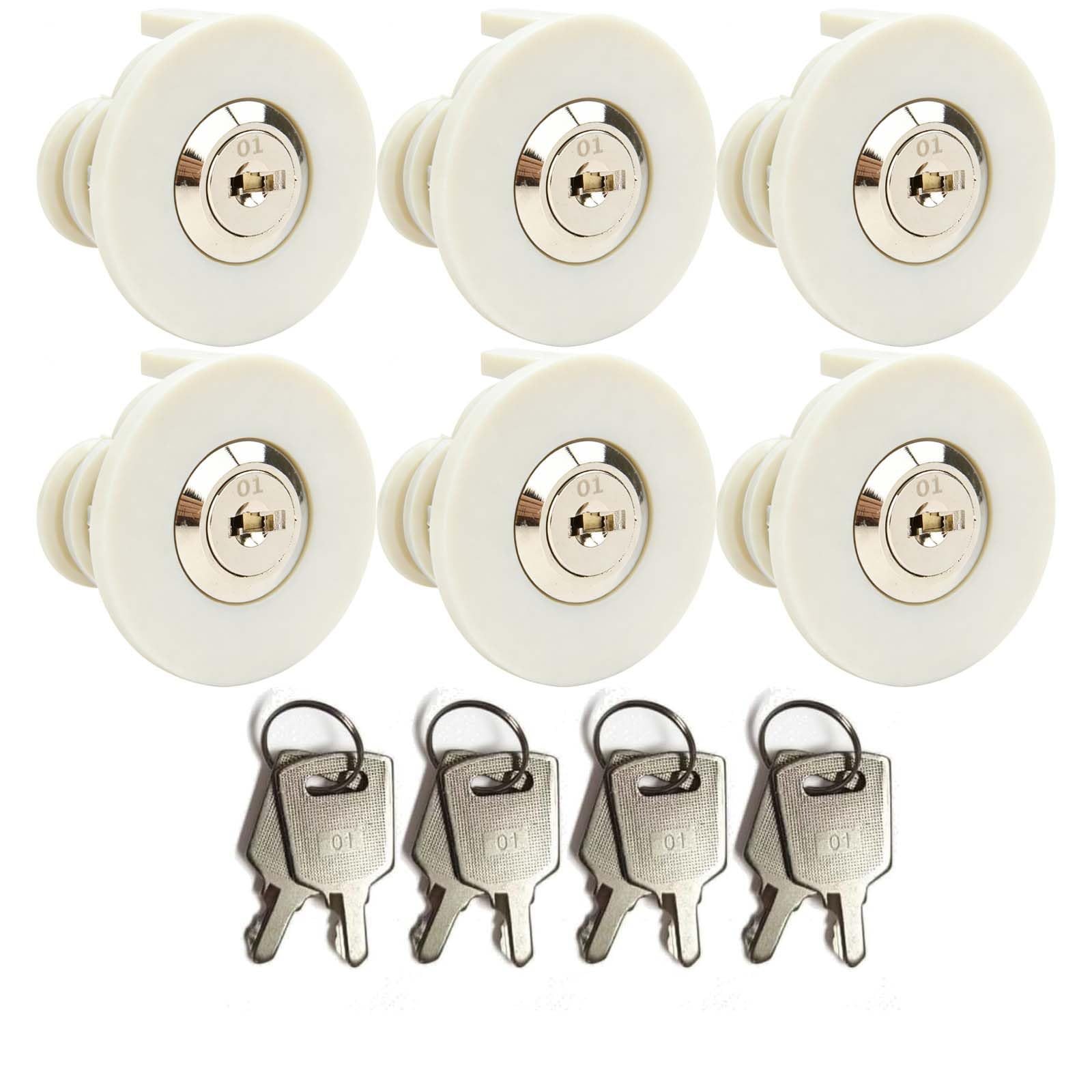 SEPOX Steckdosenschloss, identische Schlüssel, Abschließbare Steckdose mit Diebstahlschutz & Anti-Fremdobjekteinführung - für Innen & Außenbereiche (6 Stück Weiß)