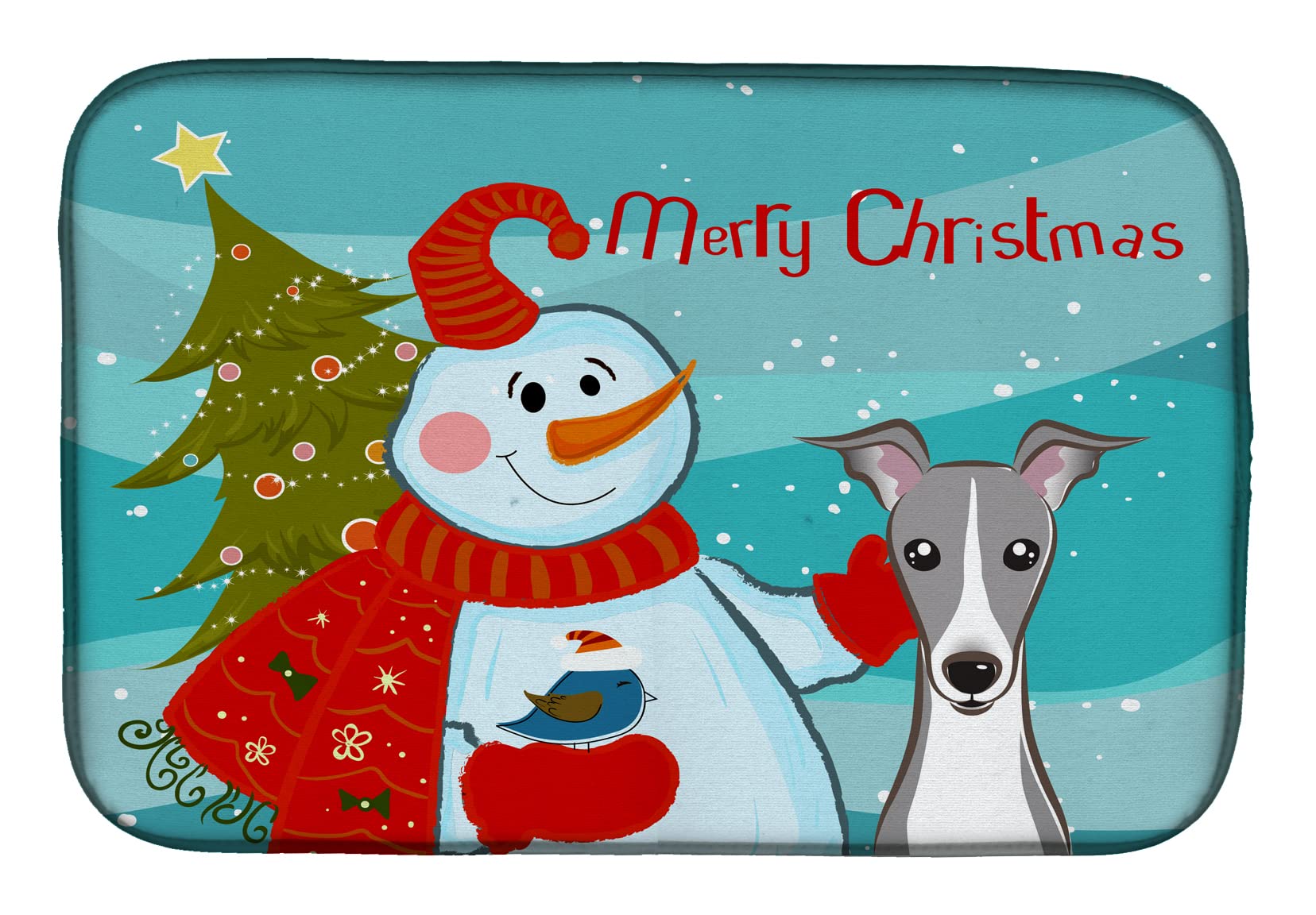 Tapis vaisselle bonhomme de neige idéal pour cadeau de Noël cuisine