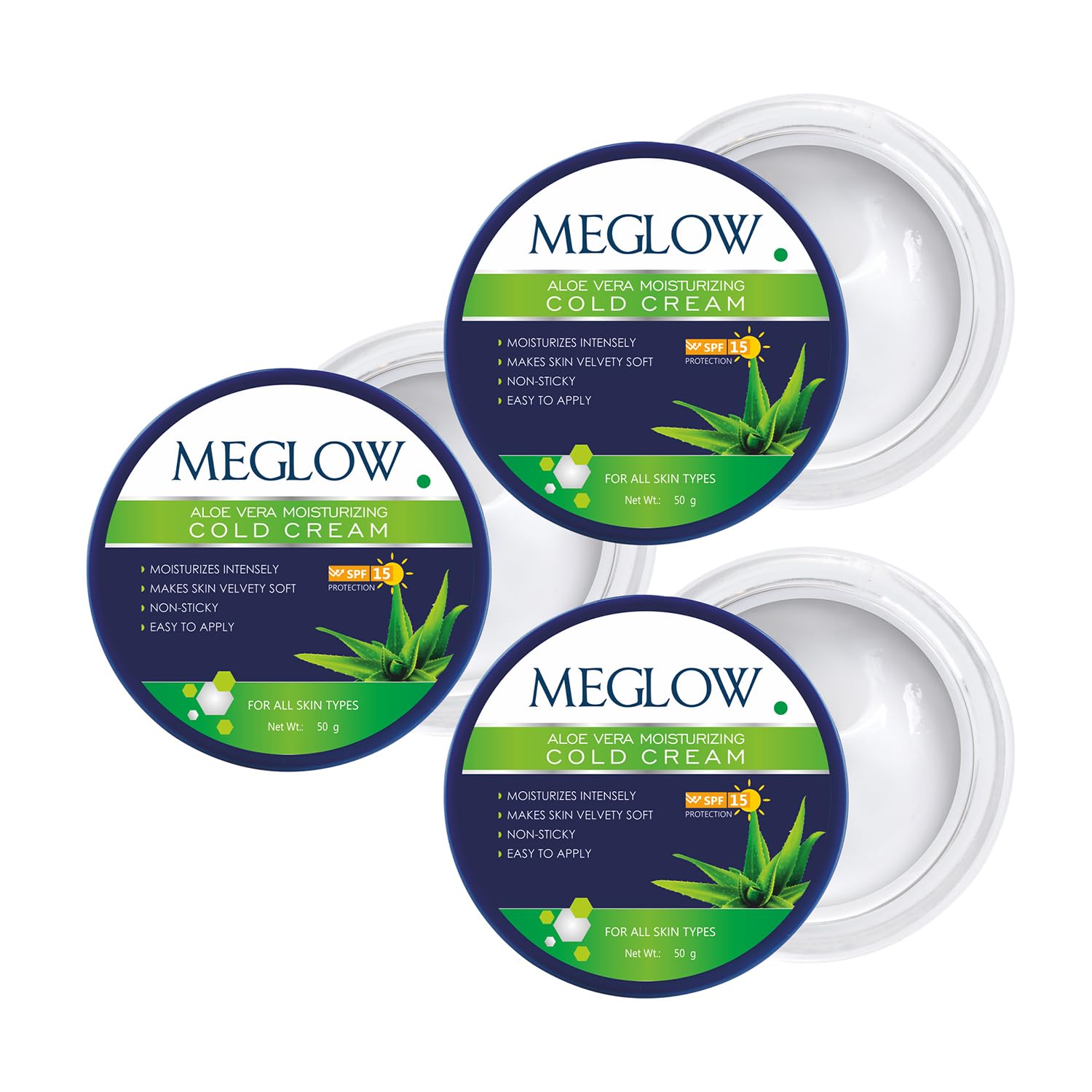 Sponsored Ad - Aloe Vera Moisturizing Cold Cream | Deep Nourishment & Winter Protection | Enriched with Aloe Vera & Vitamin E for Soft, Hydrated & Naturally Glowing Skin Pack of 3 (50g each)