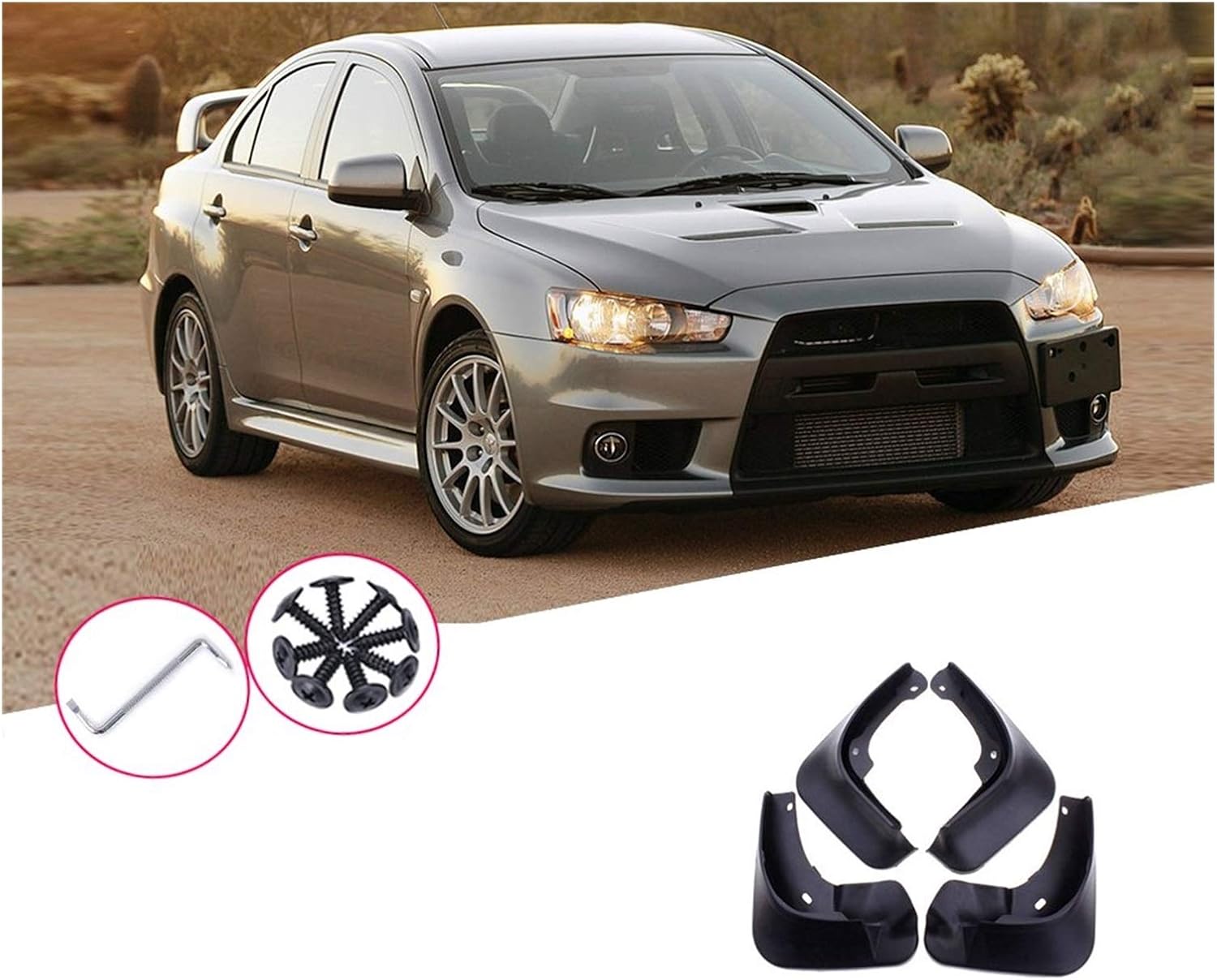 Amazon 車用マッドガード カーマッドフラップマッドフラップスプラッシュガード泥フラップマッドガードフィンダーフロントリアリアの