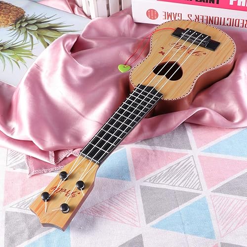 Miniatura 2 de Healifty Mini ukelele de juguete para niños, pequeño instrumento musical para educación temprana, estilo hawaiano, 17.32 pulgadas, perfecto para
