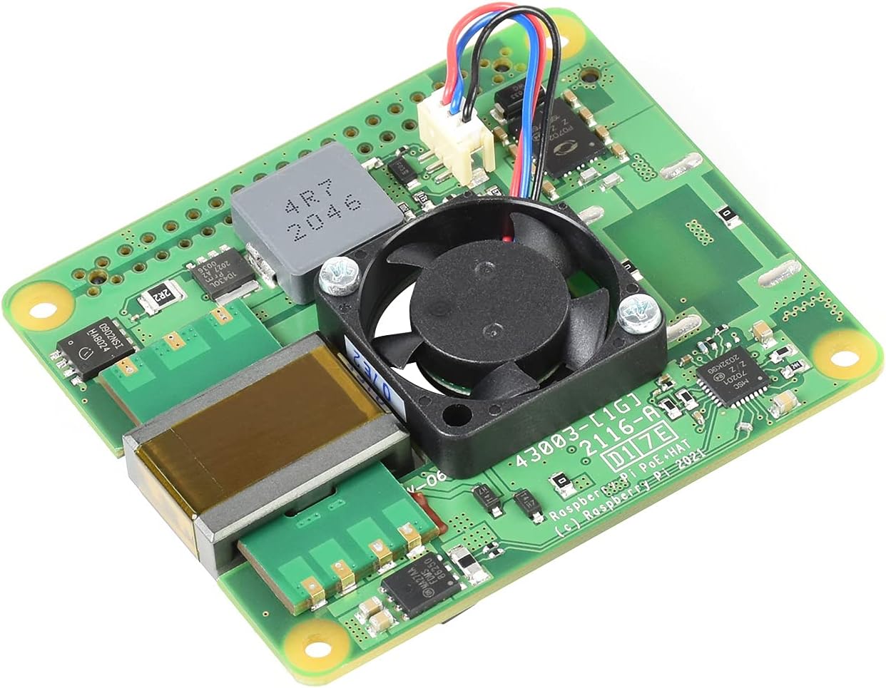 TOP1 Raspberry Pi PoE+ HAT for Raspberry Pi 3B+/4B Support 802.3af/at PoE Network Standard Easily Realize Raspberry Pi Networking and Power Supply