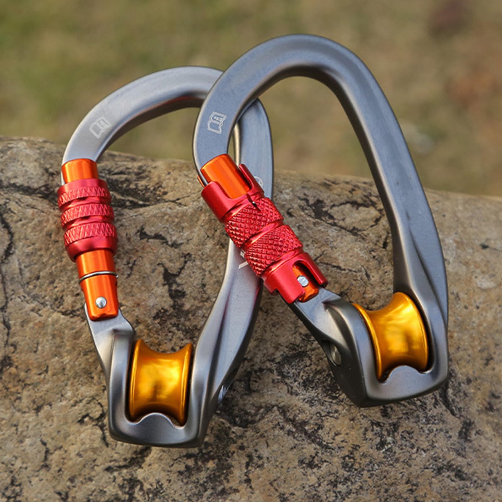Mousqueton robuste en forme de D 20 kN en alliage d'aluminium avec vis d'escalade pour le camping en plein air et la randonnée, boucle d'escalade