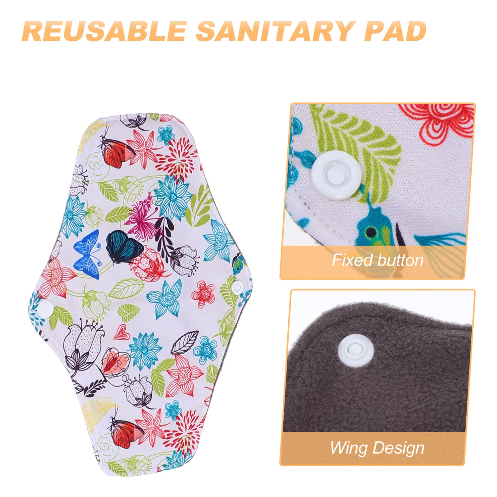 FRCOLOR 3 Juegos Toallas Sanitarias Reutilizables Compresas Con Alas Cuecas Menstruales Toallas Sanitarias De Tela Toallas Higiénicas De Tela Suministros De Enfermería Paño 3 Piezas * 3