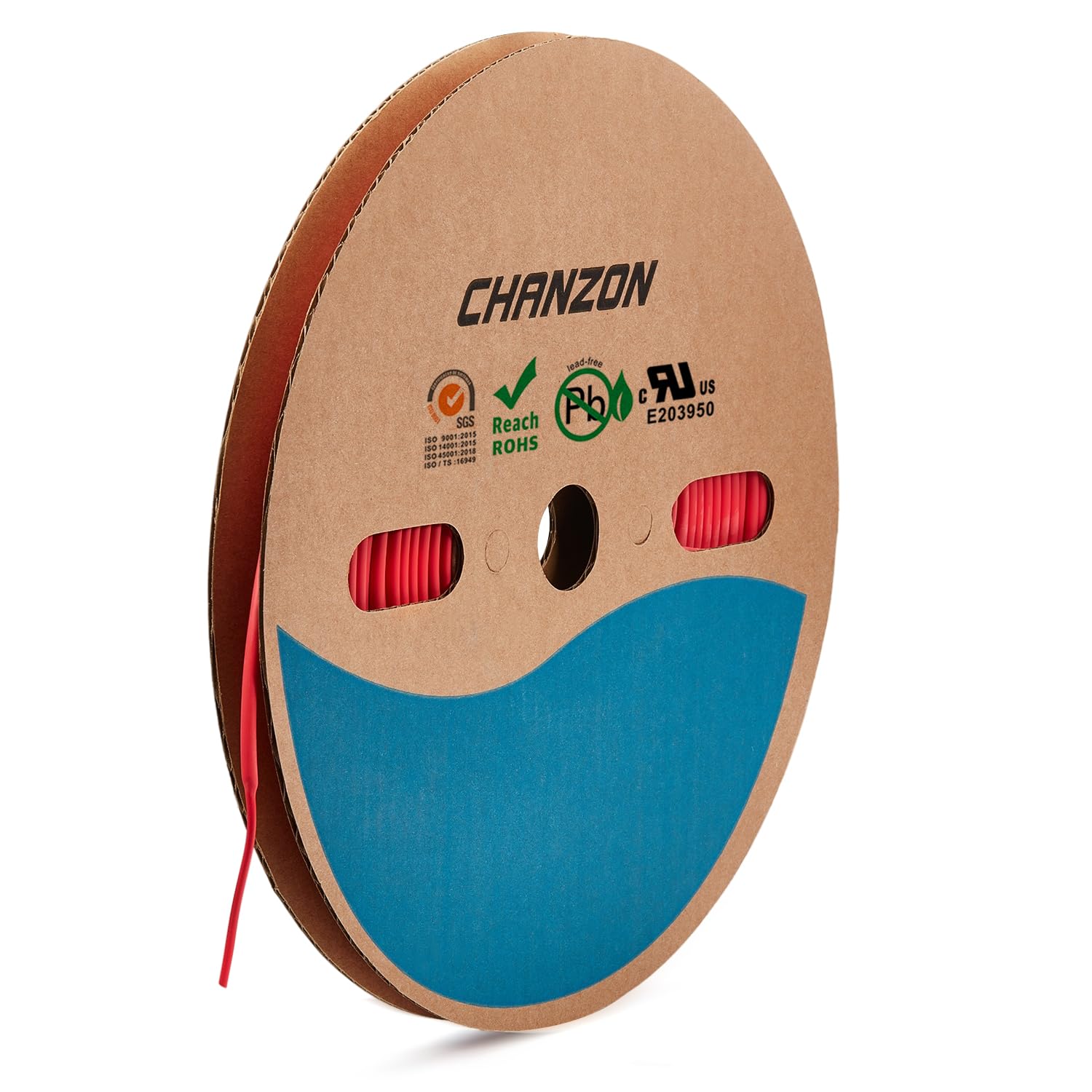 Chanzon 2:1 Ratio - 80Ft Roll - 1/16" (1.5mm) Heat Shrink Tubing 2:1(25M Total Length) Red Polyolefin Sleeving Wrap Shrinking 2 to 1 1pcs