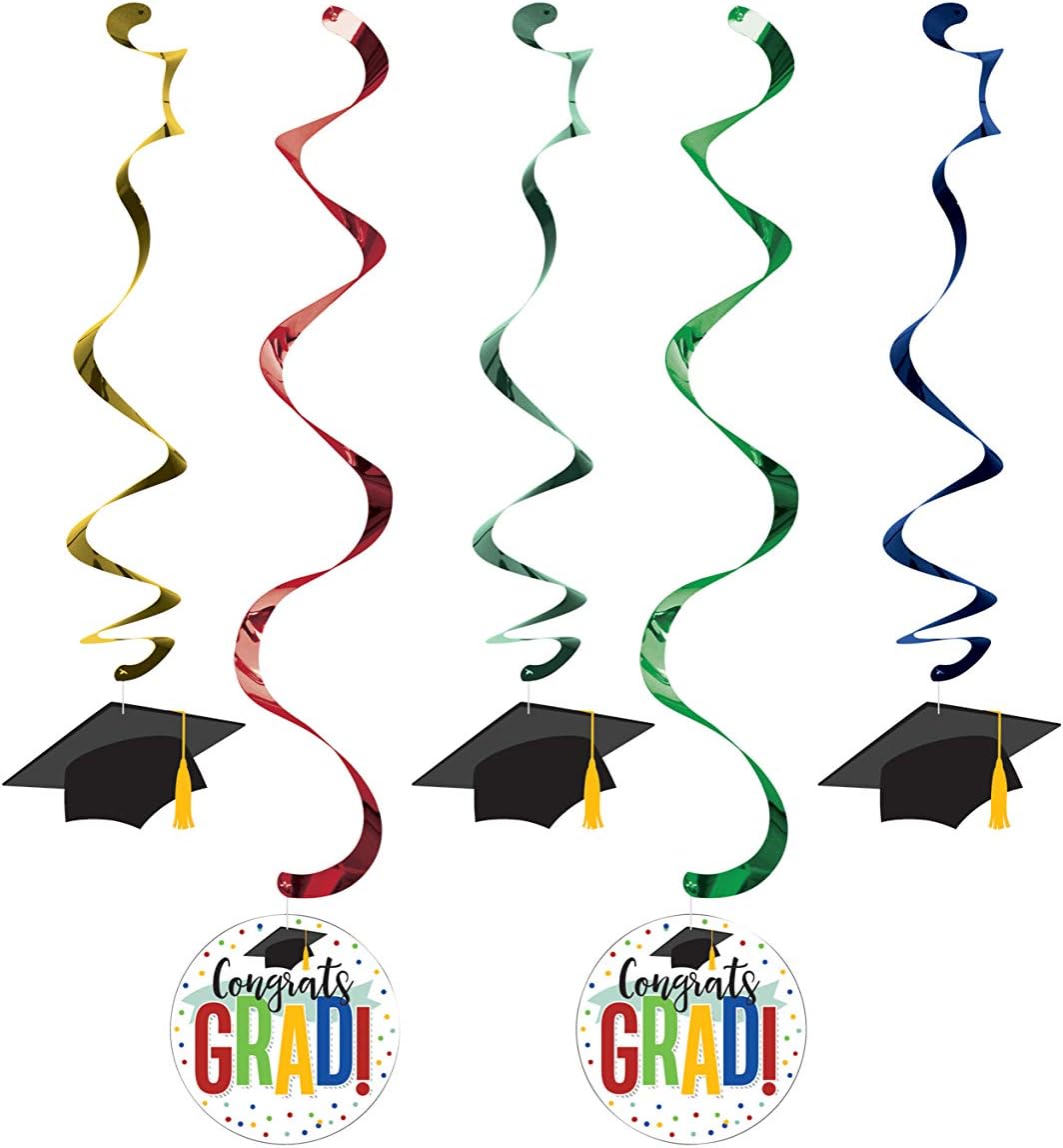 Colorful Graduation Dizzy Danglers, 5 ct