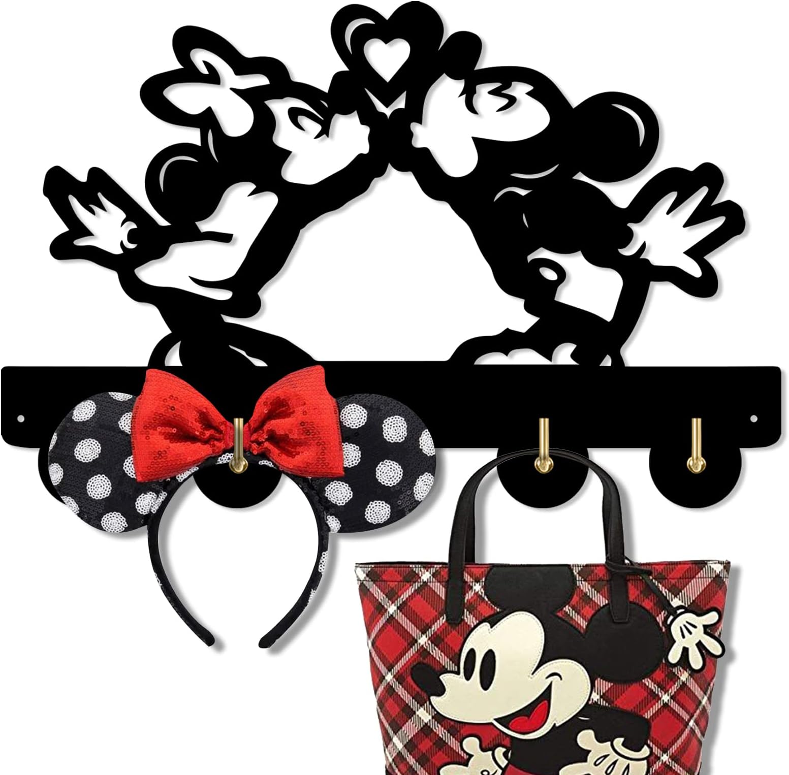 Mick Key Hooks, Mouse Cartoon Animation Coat Hooks, Entryway Kitchen Key Holder Wall Mounted with 5 Hook, Key Hanger for Wall, Gift for Mick Fans(1)
