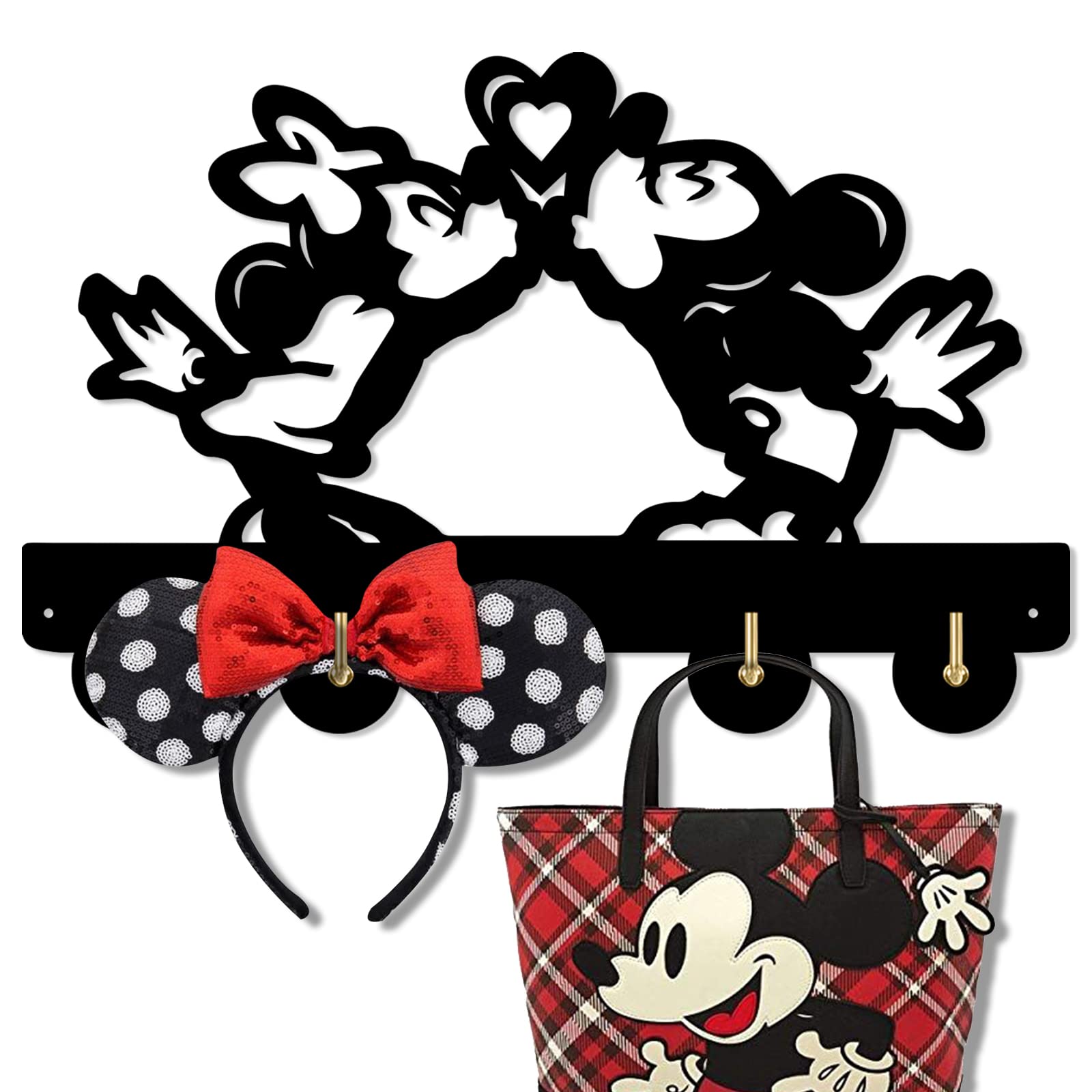 Mick Key Hooks, Mouse Cartoon Animation Coat Hooks, Entryway Kitchen Key Holder Wall Mounted with 5 Hook, Key Hanger for Wall, Gift for Mick Fans(1)