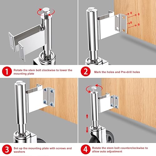 Miniatura 10 de Ruedas de puerta cargadas por resorte 8" Ruedas de ruedas de puerta resistentes con capacidad de carga de hardware 800 libras