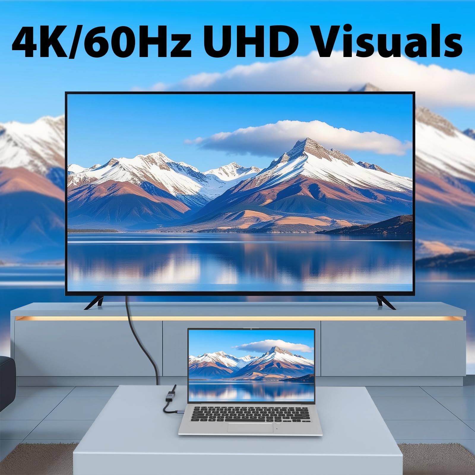 Cyberguys! Adattatore da Mini DisplayPort a HDMI, 4K a 60Hz Mini DP (compatibile con Thunderbolt 1/2) a HDMI, Plug & Play, placcato oro, per MacBook Pro/Air, Surface, iMac (non USB-C/Thunderbolt 3)