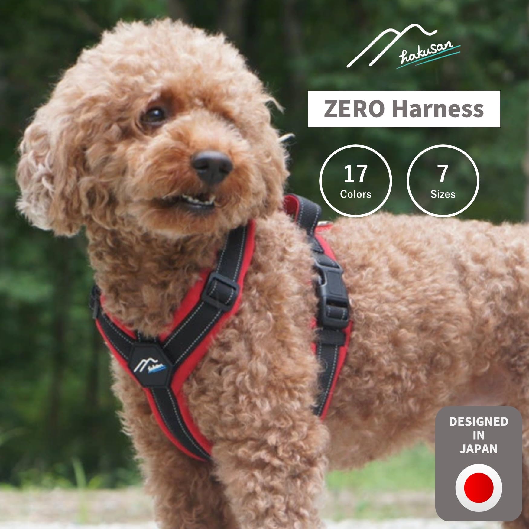 Hakusan Zero Hundegeschirr, Tarnmuster, sicher, kein Würgen, schwer zu trennen, tolle Passform, einfaches An- und Ausziehen, verstellbar, Reflektor, Größe L, große Hunde, Blaue Tarnfarbe