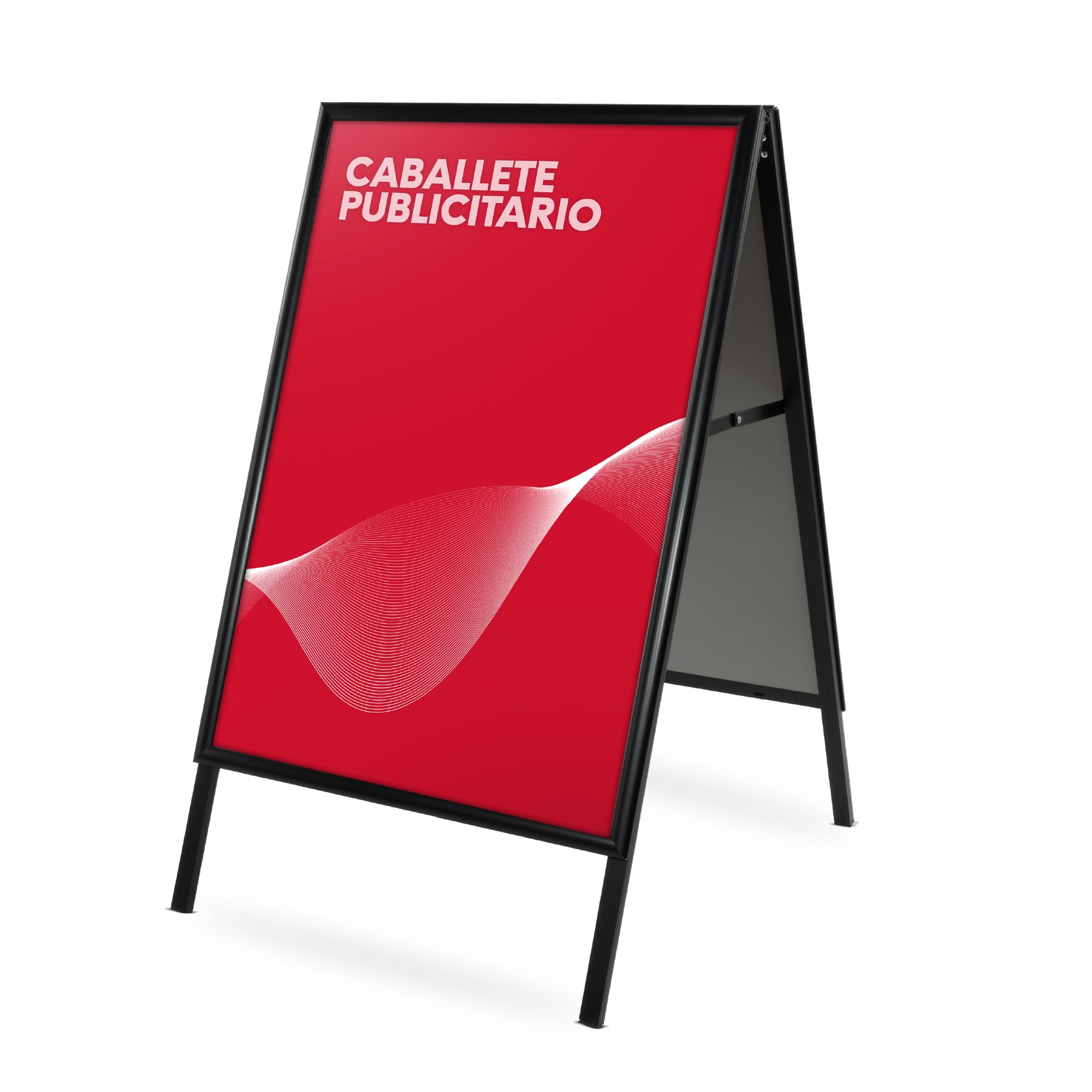 Caballete Publicitario de Aluminio Negro 500x700 mm | Expositor Doble Cara con Sistema Click y Protector Antideslumbrante | Soporte Portátil para Carteles y Anuncios