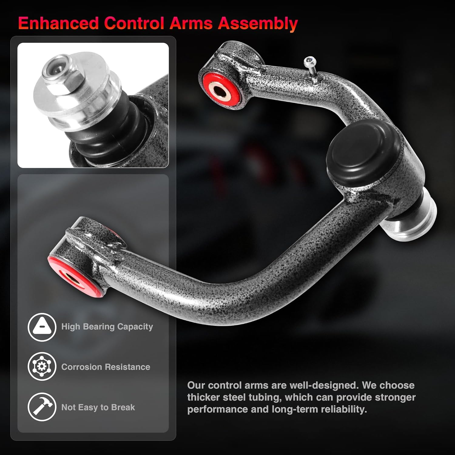 Front Upper Control Arms 2-4" Lift for Toyota Tundra 2000-2006, Sequoia 2001-2007, Suspension OEM Factory Replacement Part