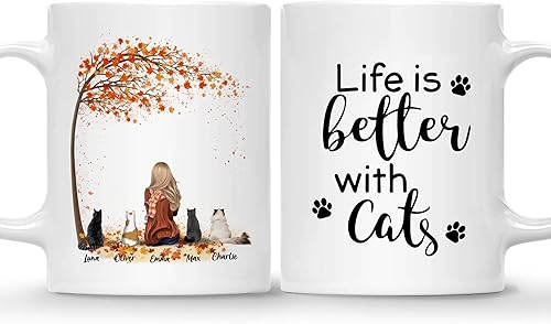 Gossby Taza de café personalizada con diseño de gato para mujer, regalo personalizado para mamá de gato con diseño, nombre, raza de gato, disponible en Yaxa Peru