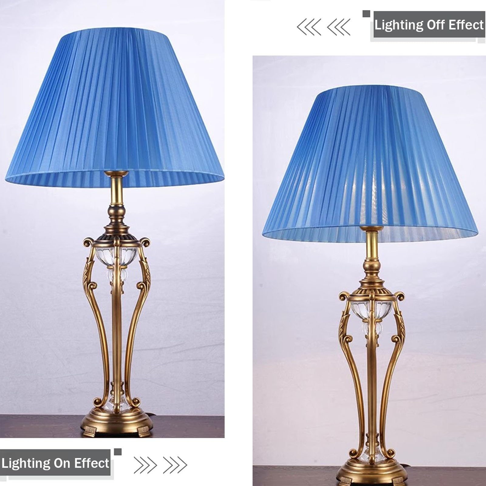 Abat Jour Douille E27, abat-jour plissé en tissu, pour remplacer les caches des lampes de bureau, suspensions et lampadaires.(40cm/15.74")