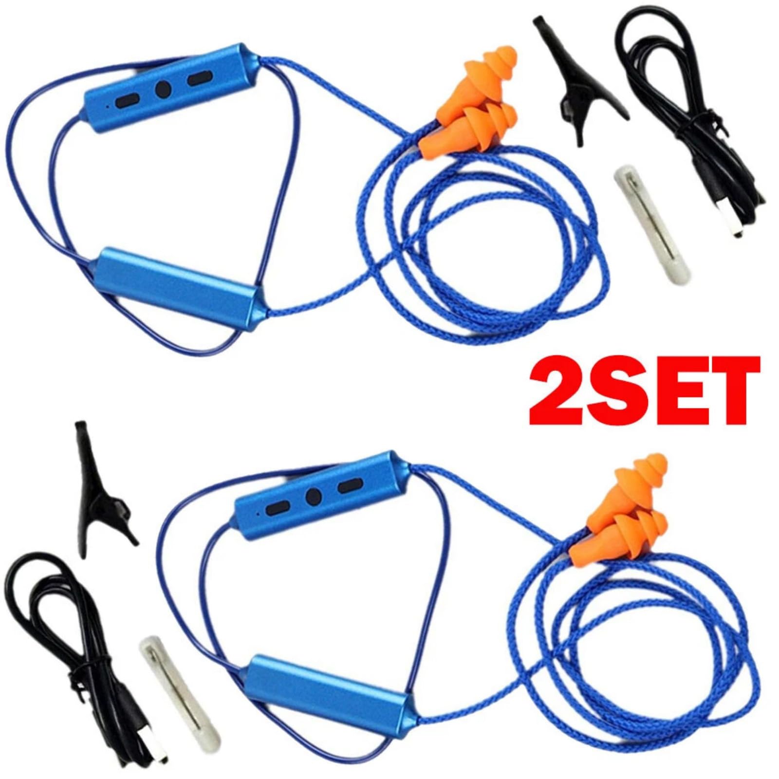 2 x Ohrstöpsel, Bluetooth-Kopfhörer, Geräuschreduzierung, In-Ear-Kopfhörer zum Gehörschutz