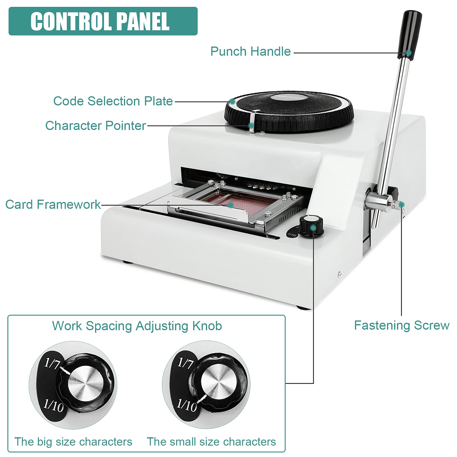 Amazon.com : Embossing Machine 72 Characters Card Embosser for Printing  PVC, Gift, Credit, ID Card Stamping Manual Embossing Printer Machine :  Arts, Crafts & Sewing