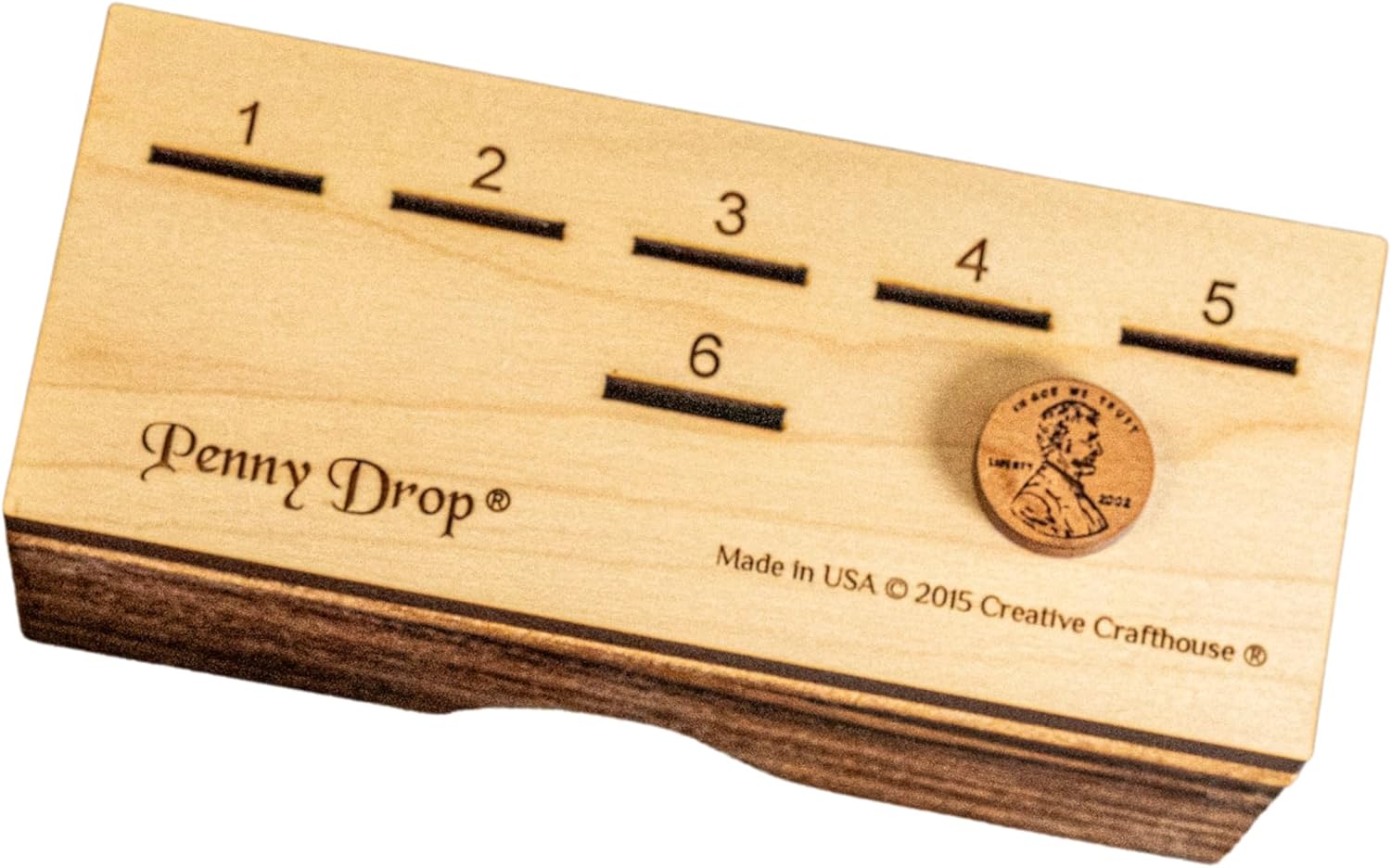 Creative Crafthouse Personalizable Penny Drop Game Size Medium | Personalize Your Gift with a Custom Laser Engraved Name or Message | Fun Family Dice Game for Two or More Players