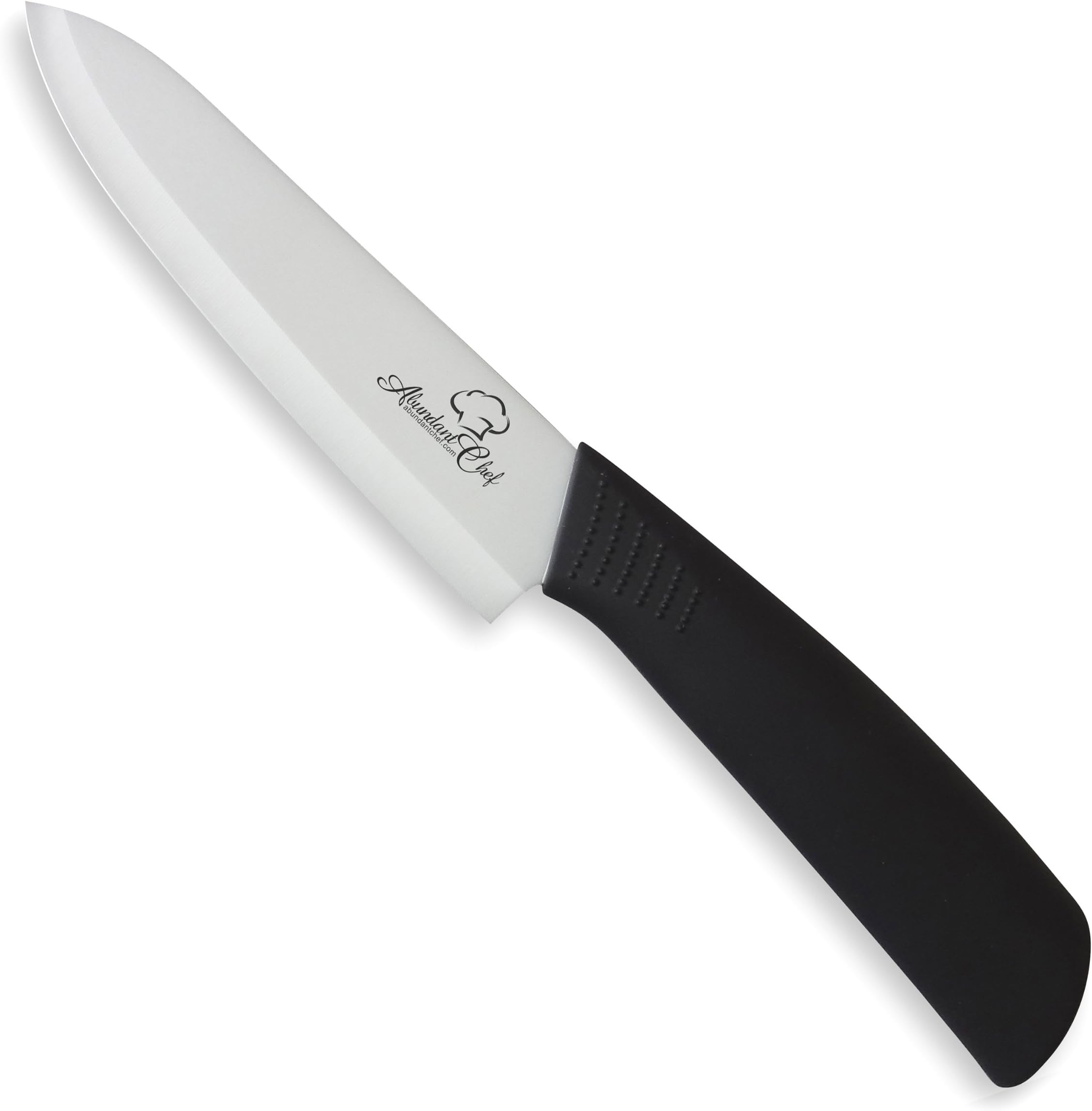 Abundant Chef (TM) Premium 6 Inch Ceramic Cutlery Chef's Knife Black Handle White Blade