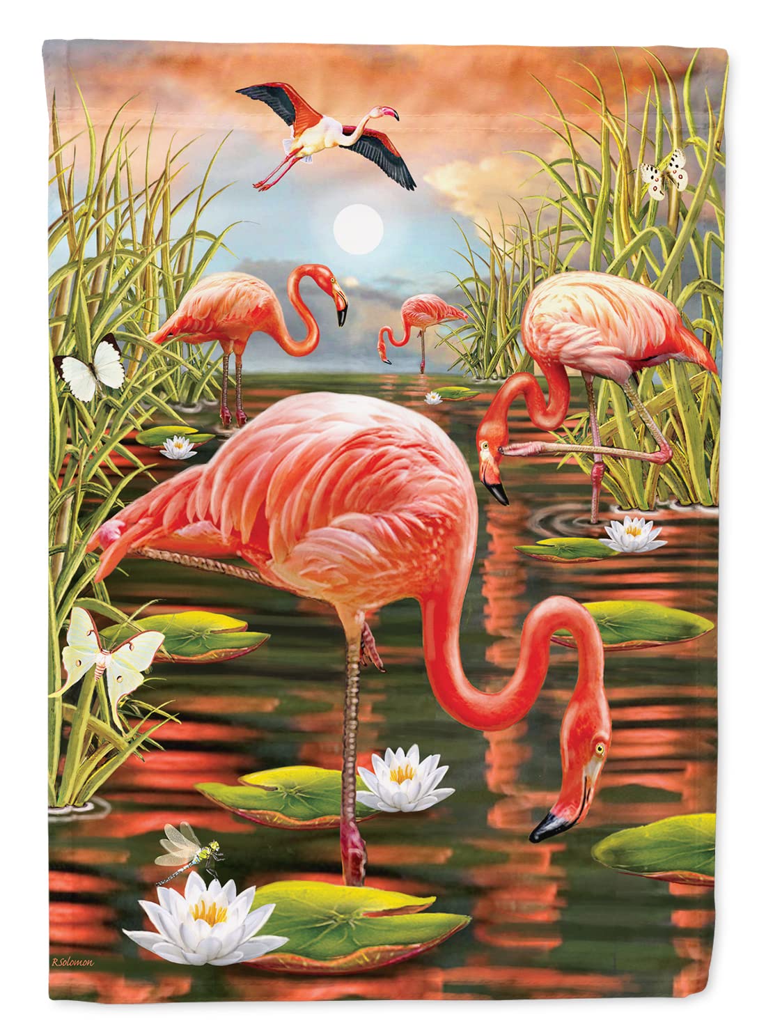 Toile en polyester flamants roses pour habiller un grand mur vide