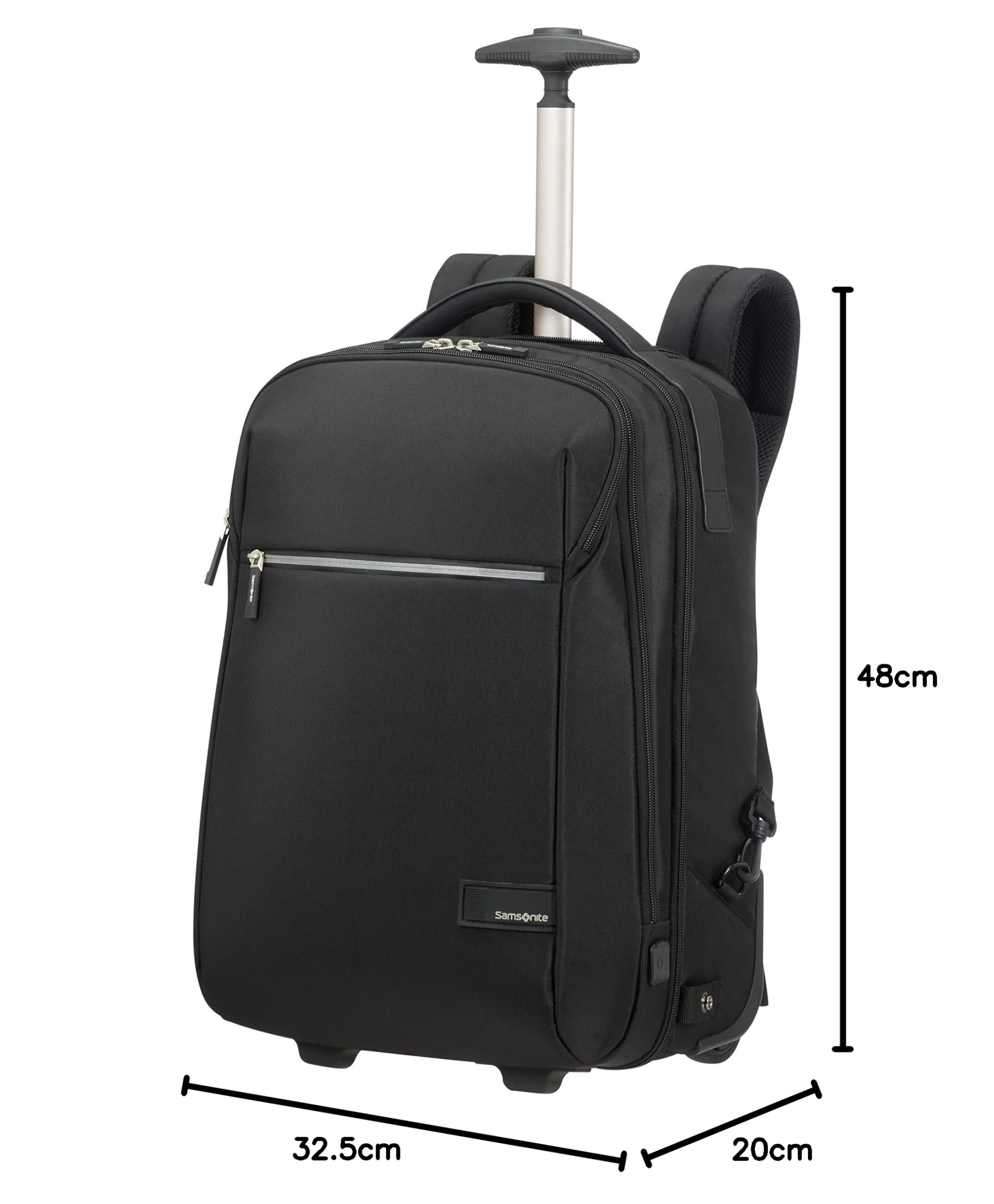 Samsonite Litepoint - Borsa PC con Ruote 17.3" (48 cm) con Funzioni Smart, Organizzazione Interna Pratica, Trolley Business - 30L - Nero (Black)