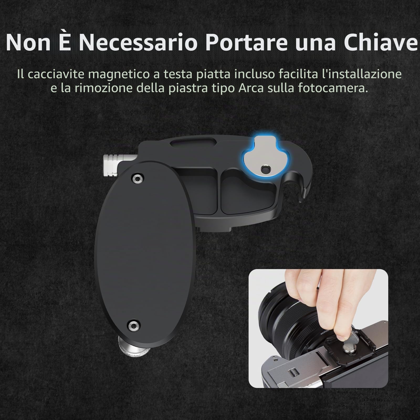 Nitze Clip per Fotocamera a Sgancio Rapido, Camera Clips per Tracolla, Clip Zaino per Fotocamera con Vite da 1/4"-20 per Fotocameras DSLR SLR, Zaino - N58A