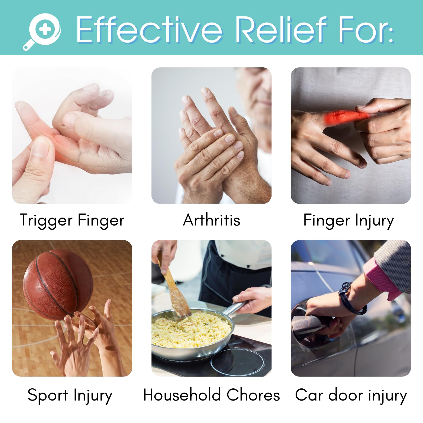 Wisocugood Trigger Finger Splint and Cold Gel Ice Pack Set, Thumb Ice Packs for Pain Relief, Finger Brace for Straightening/Arthritis, Fits Index/Middle/Ring Finger
