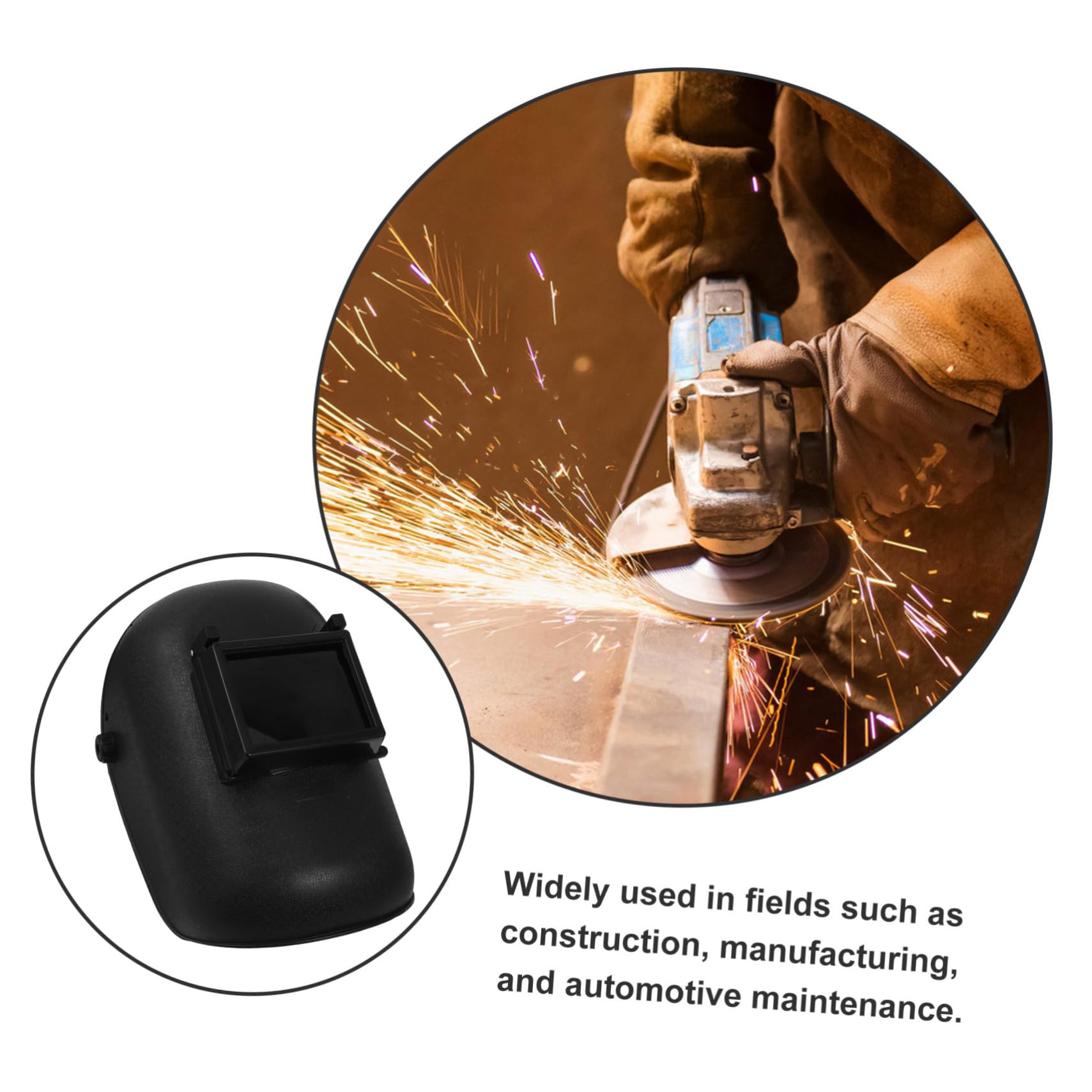 Casco de Soldadura Negro de Pp Ligero y Reutilizable para Lugares de Trabajo de Soldadura Diseño Cómodo y Protección Ocular