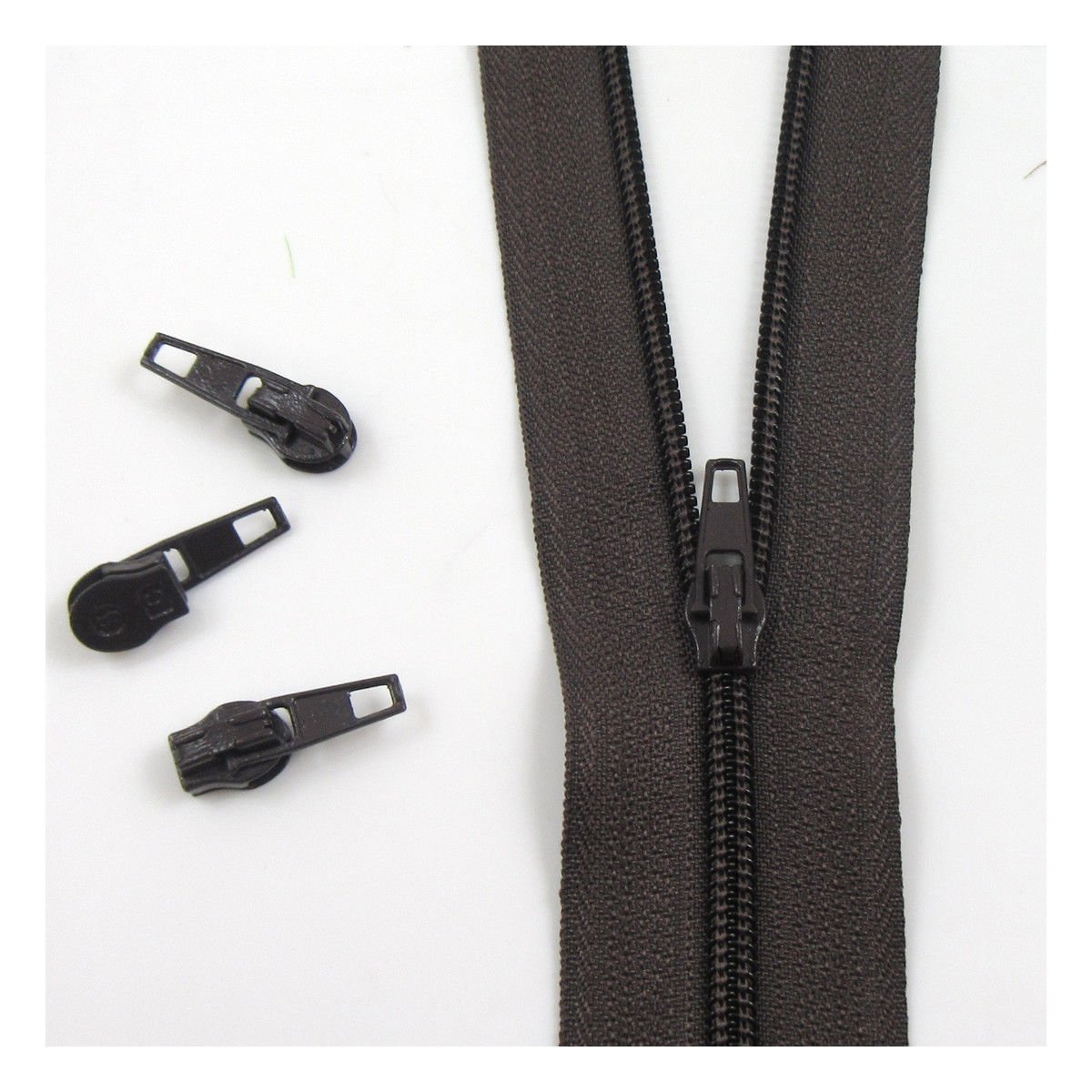 Beads4crafts Brown H304 25 Metres + 50 Sliders No.3 Continuous Zip With Auto Lock Slider 25 Colours Zippers Cushions Upholstery (Brown H304)