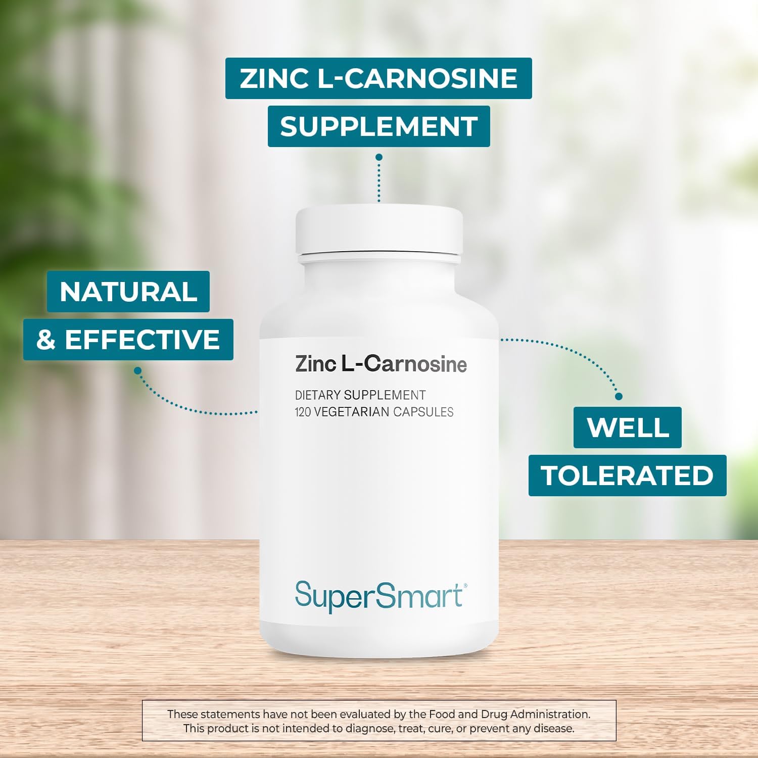 SuperSmart - Zinc L-Carnosine 75mg per Day (Well-Tolerated) - Zinc Carnosine Supplement | Non-GMO & Gluten Free - 120 Vegetarian Capsules - Image 3